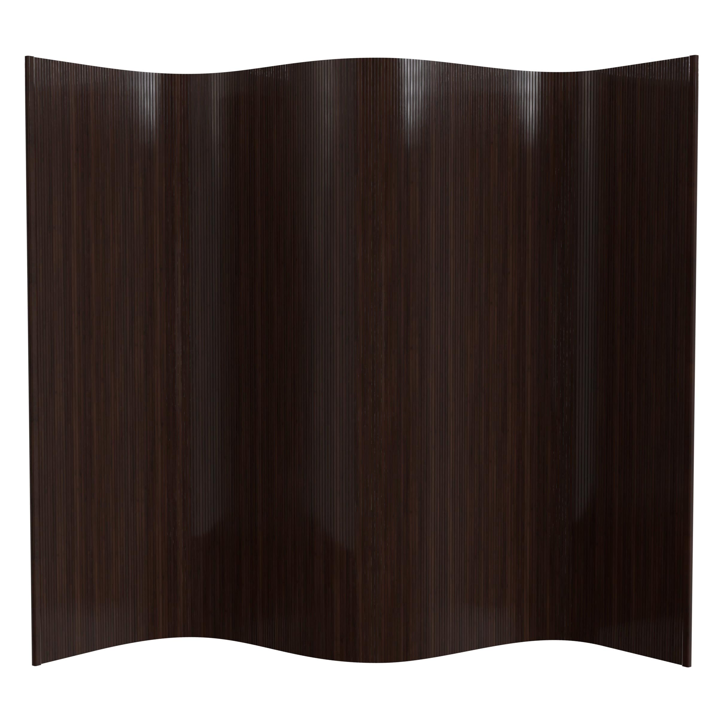 Photo 1 of Red Lantern 6 ft. Tall Bamboo Wave Screen - Dark Mocha