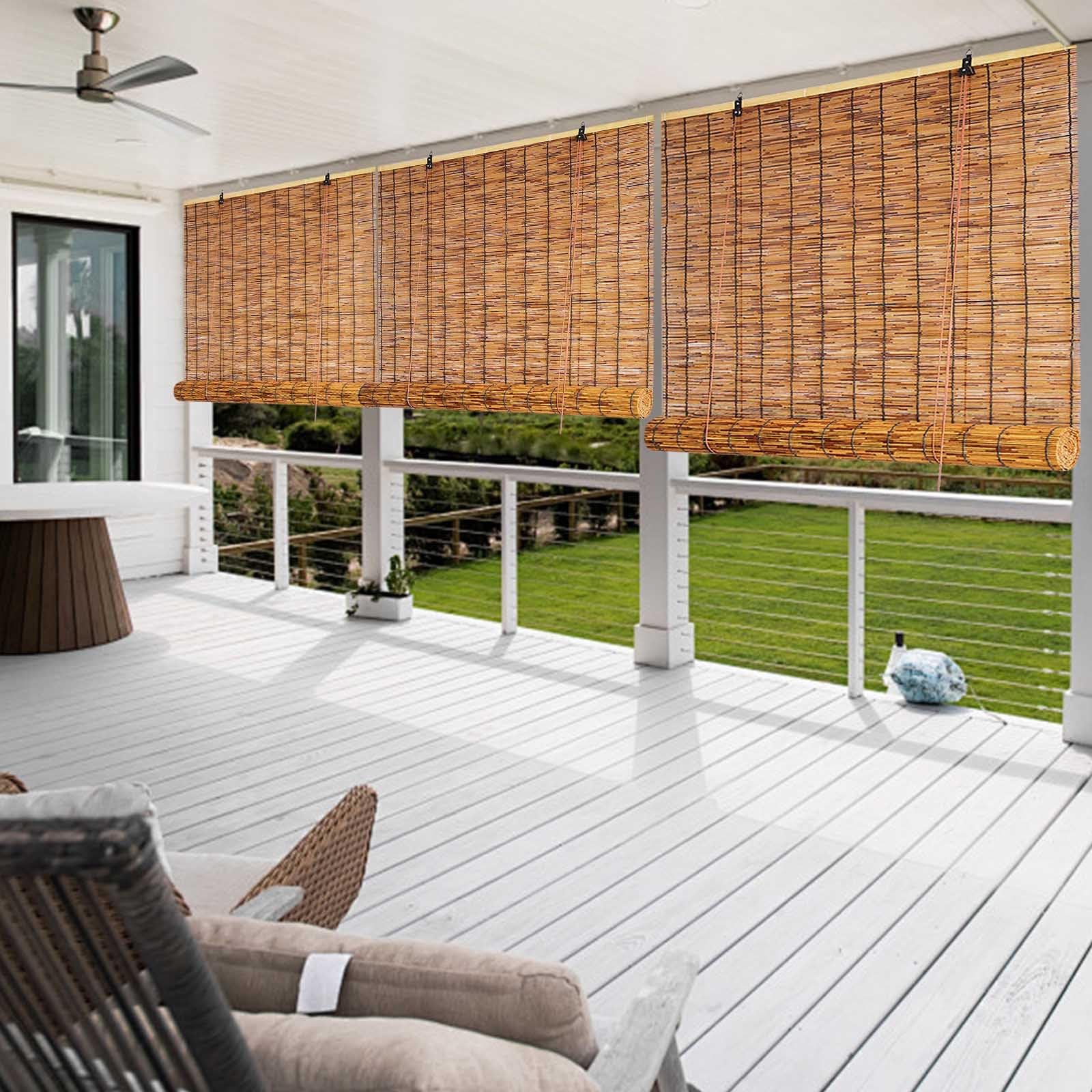 Store Enrouleur Bambou Naturel Store Occultant Exterieur Store En Bambou Interieur Largeur 50 60 75 100 120 125 150cm Stores À Rouleaux Romains Pour Patio/Jardin/Fenêtre/Porte/Cuisine
