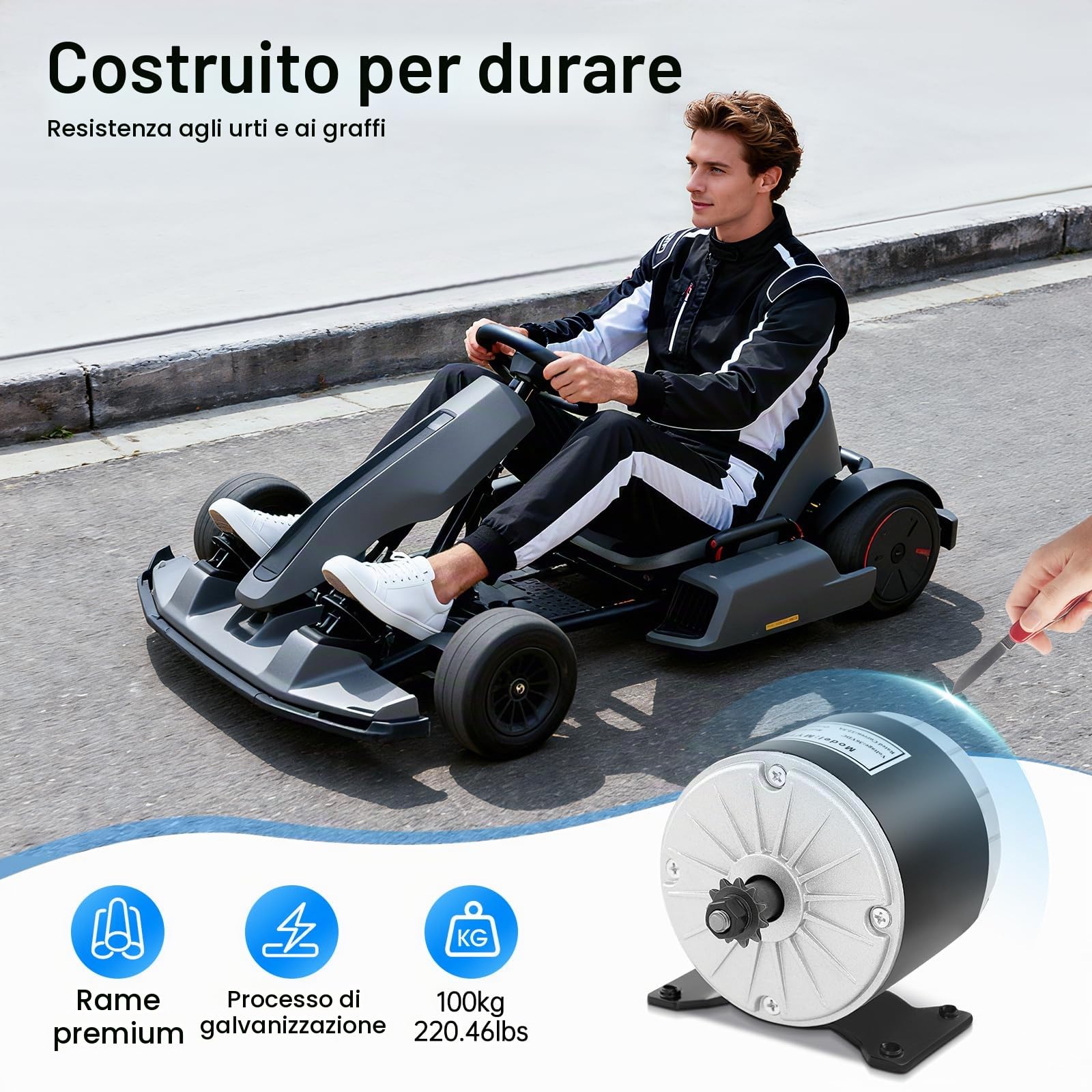 Motore a spazzole, 36 V, 350 W, motore elettrico a magnete permanente, impermeabilità IP54, velocità nominale 2750 giri/min, portata 100 kg, per scooter elettrici, bici elettriche e moto elettriche