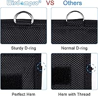 Vista 5 de Wisdompro Protector de llavero RFID para llave de coche con bloqueo de señal, WP4697 Bolsa Faraday para anti-hackeo, bolsa antirrobo