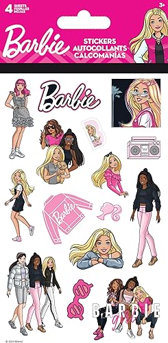 Barbie - Core - Adhesivos estándar de 4 hojas - 4 hojas