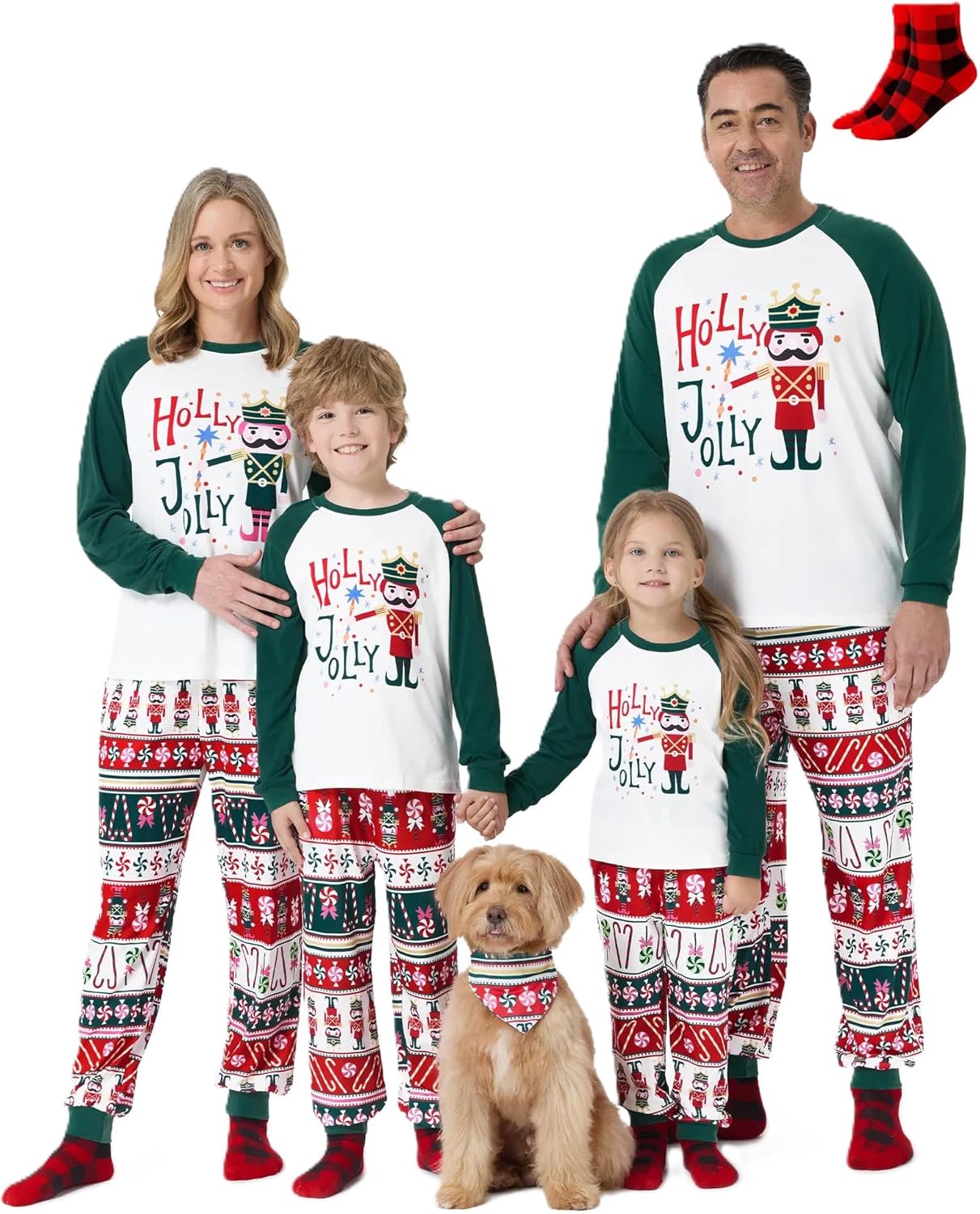 PATPAT Family Christmas Pjs Matching Sets Holiday Jammies Sleepwear Christmas Pajamas for Family Xmas Outfits with Socks