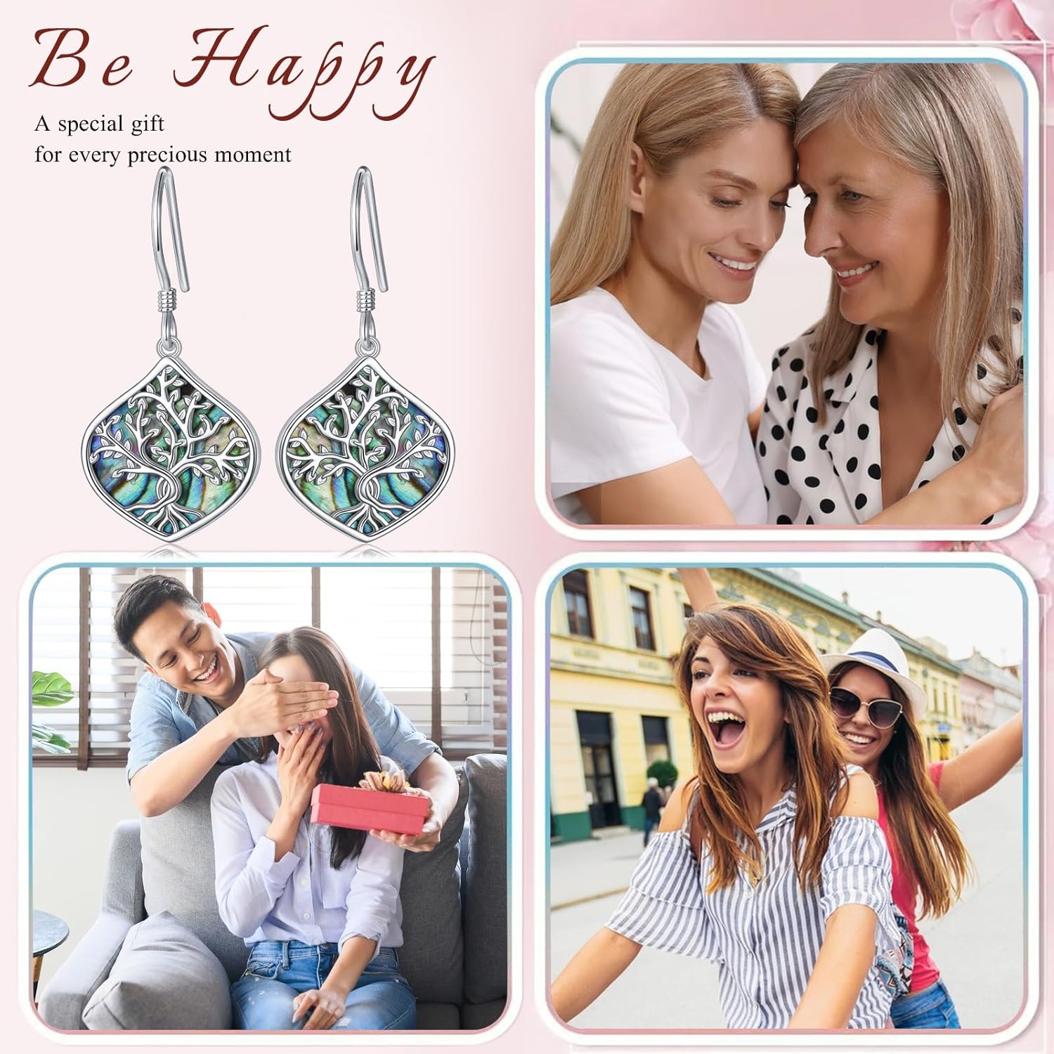 925 Sterling Silver Good Luck Irish Celtic Knot Turquoise/CZ/Cross/Daisy Flower/Sunflower/Tree of Life/Strawberry Earrings Jewelry Birthday Christmas Anniversary for Women - Image 7