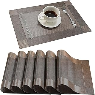 Tovagliette Per Tavolo Da Pranzo,6 Pezzi Antiscivolo Resistenti Al Calore Tovagliette Lavabili Per Cucina Ristorante Ringraziamento Natale