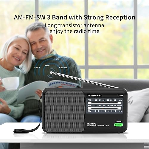 Miniatura 2 de Radio portátil AM FM de onda corta con perilla grande, altavoz grande y conector para auriculares, radio transistor con la mejor recepción para