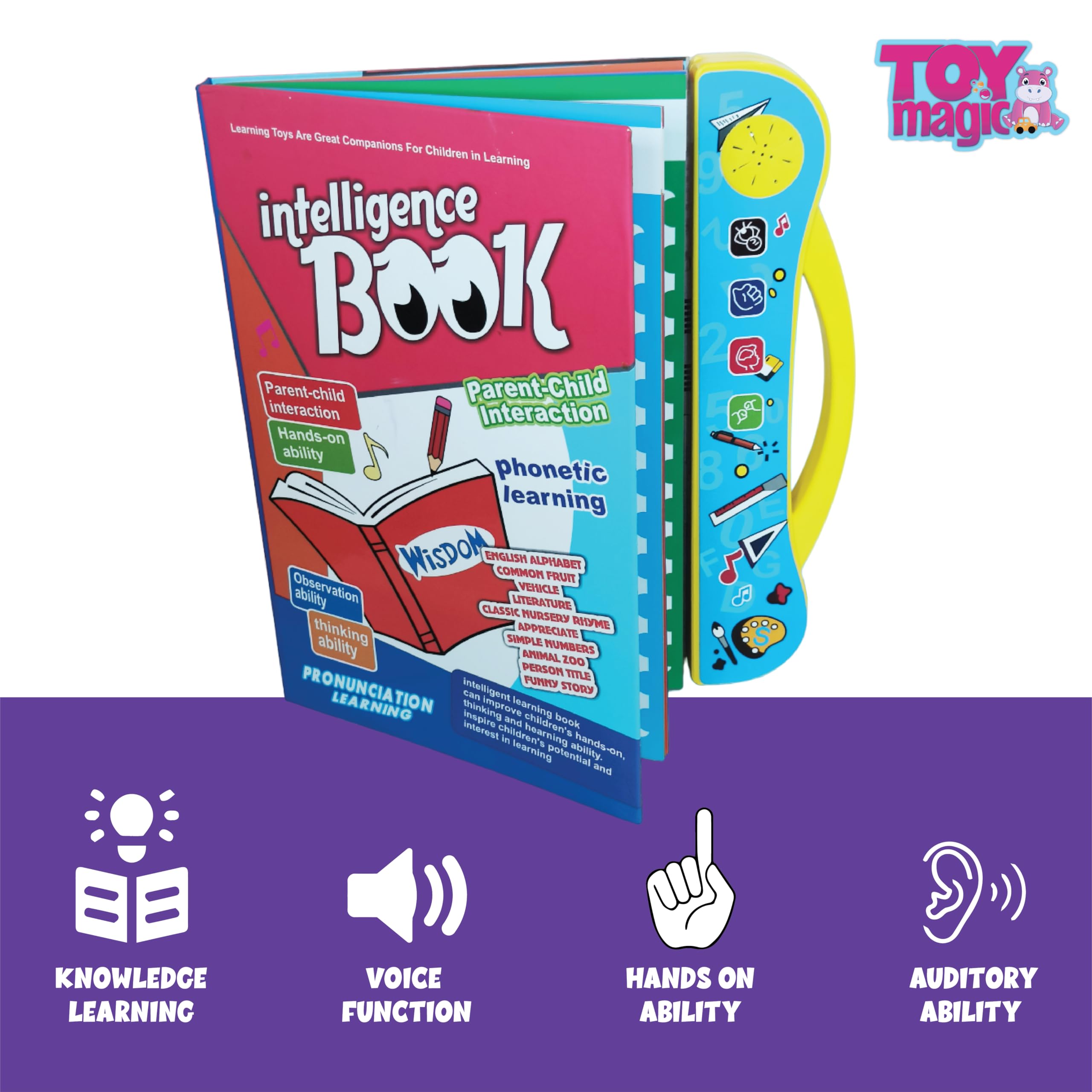 ToyMagic Intelligence Phonetic Learning E-Book|Activity With Alphabet,Numbers,Shapes,Animals,Nursery Rhyme|Birthday Gift|Interactive Musical Toy Book For Kids 3+|Improve Thinking Ability|Made In India - Image 5 thumbnail