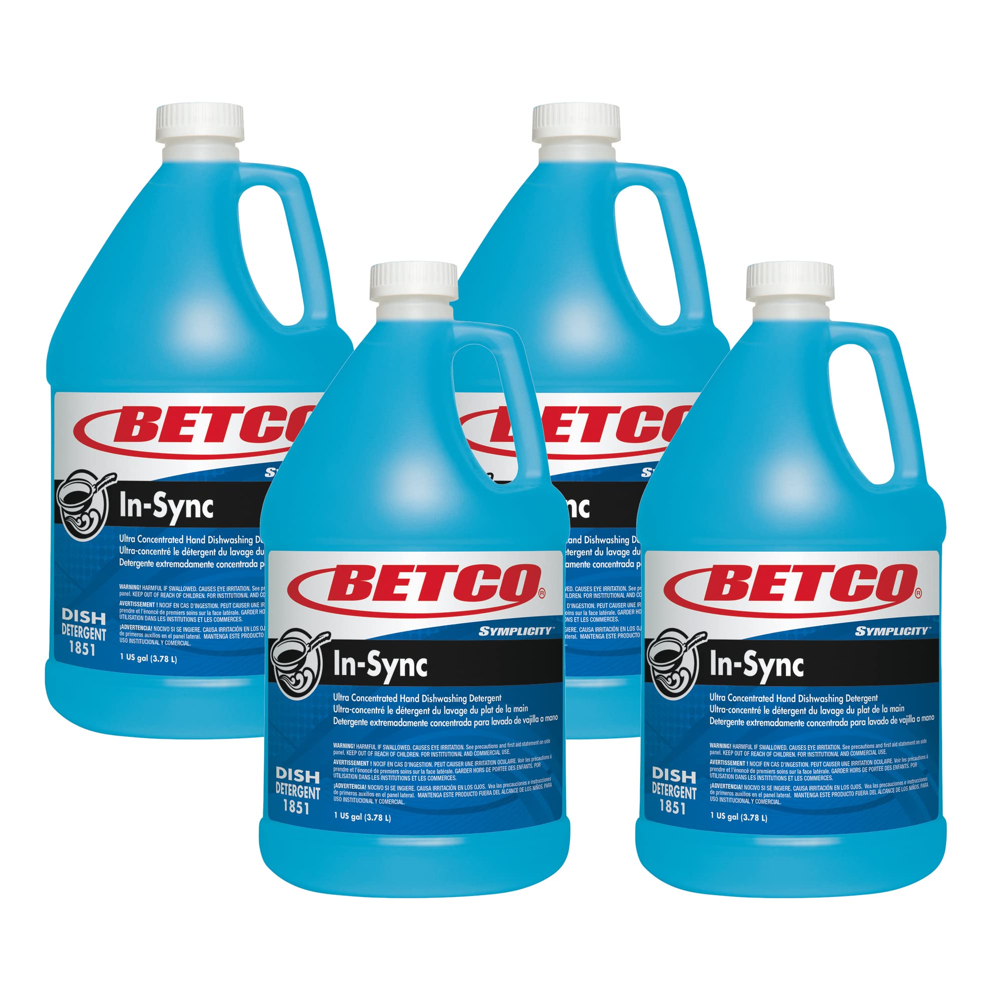 Betco Symplicity In-Sync Dishwashing Detergent 128 Oz Bottle Case Of 4