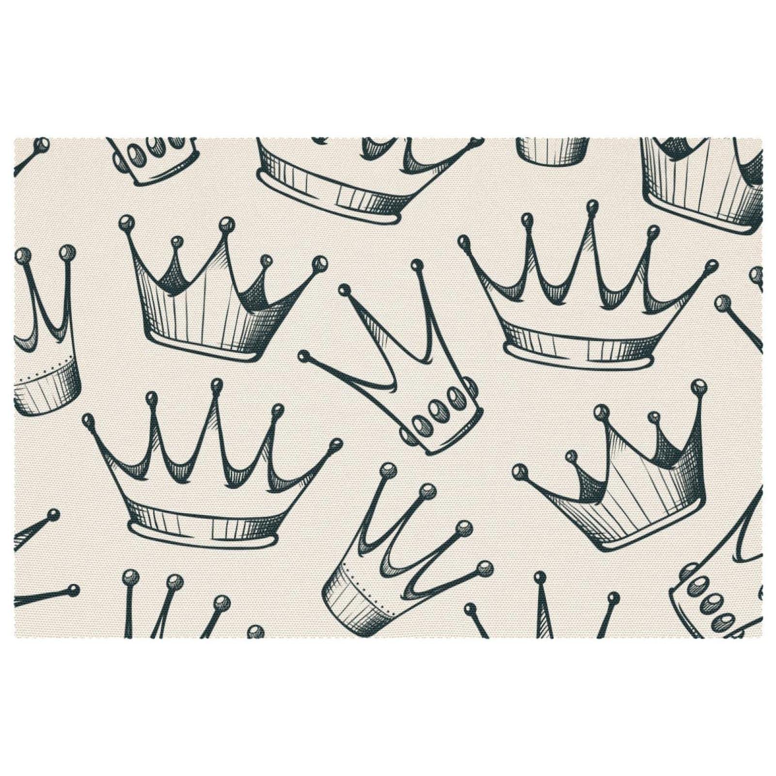 Sets de table 30x45 cm Crown Princess antidérapants et résistants pour repas