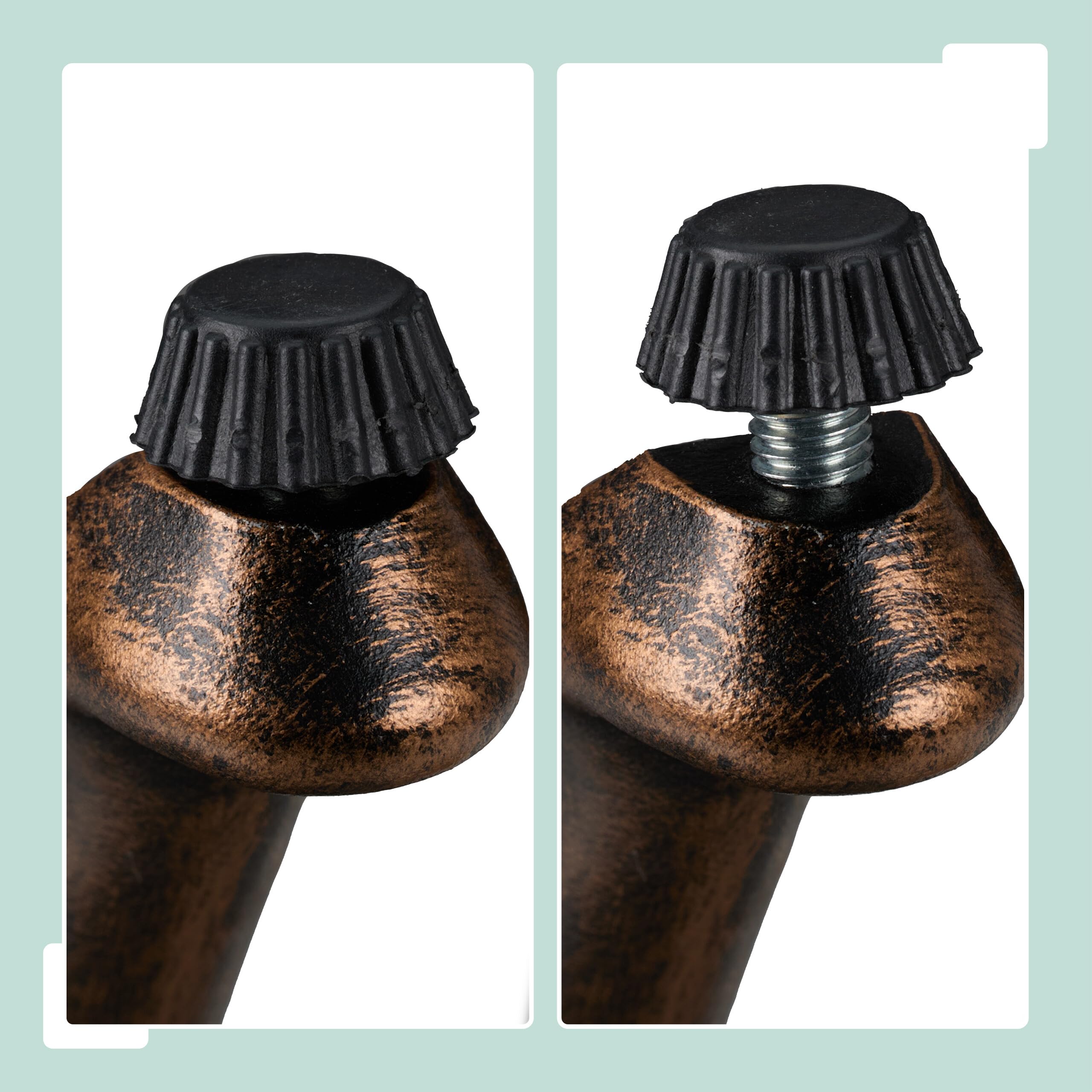 Relaxdays Tavolino da Giardino, Tavolo Rotondo da Balcone, HxD: 53x53 cm, Mobile in Alluminio da Esterno, Nero Bronzo