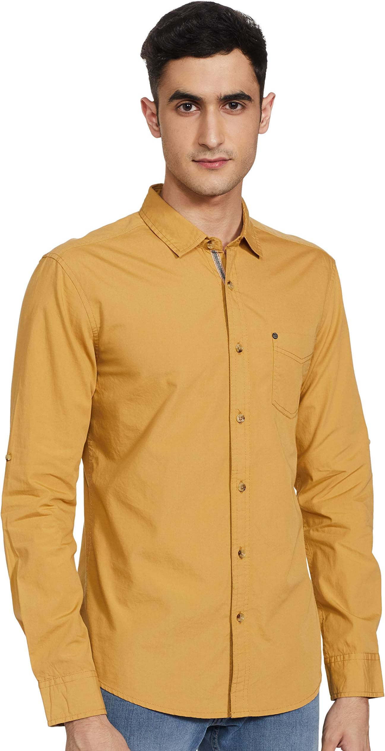 Amazon Brand - Inkast Denim Co.Men's Solid Slim Casual Shirt (IN-S-34)