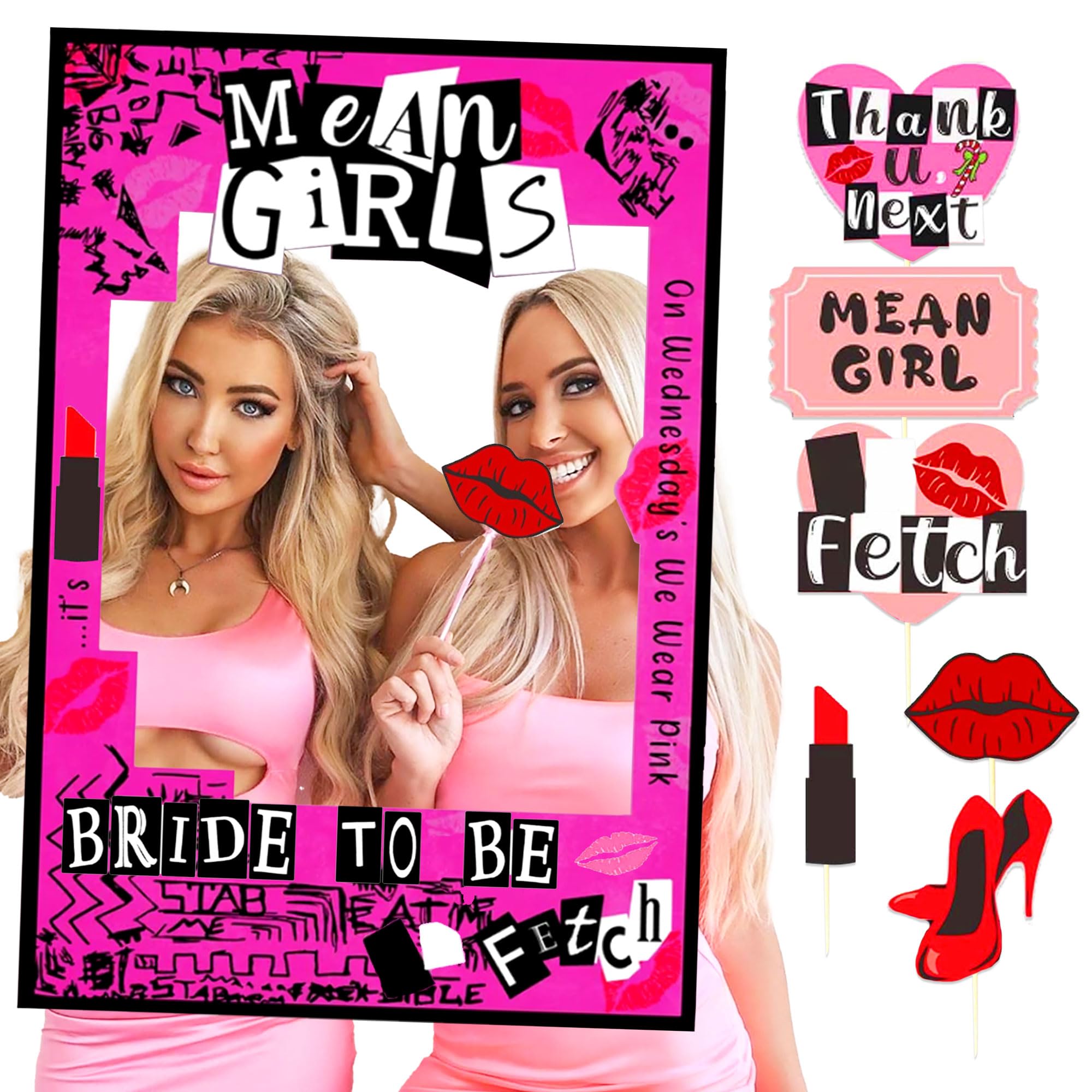 Cadre de photomaton Mean Girls LaVenty rouge pour enterrement de vie de jeune fille