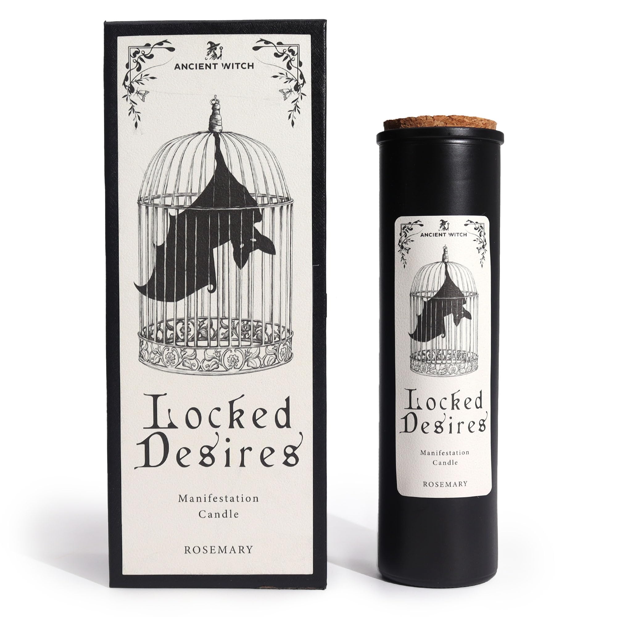 Serenity Locked Desires Ritual Candle - Black - Rosemary Infused