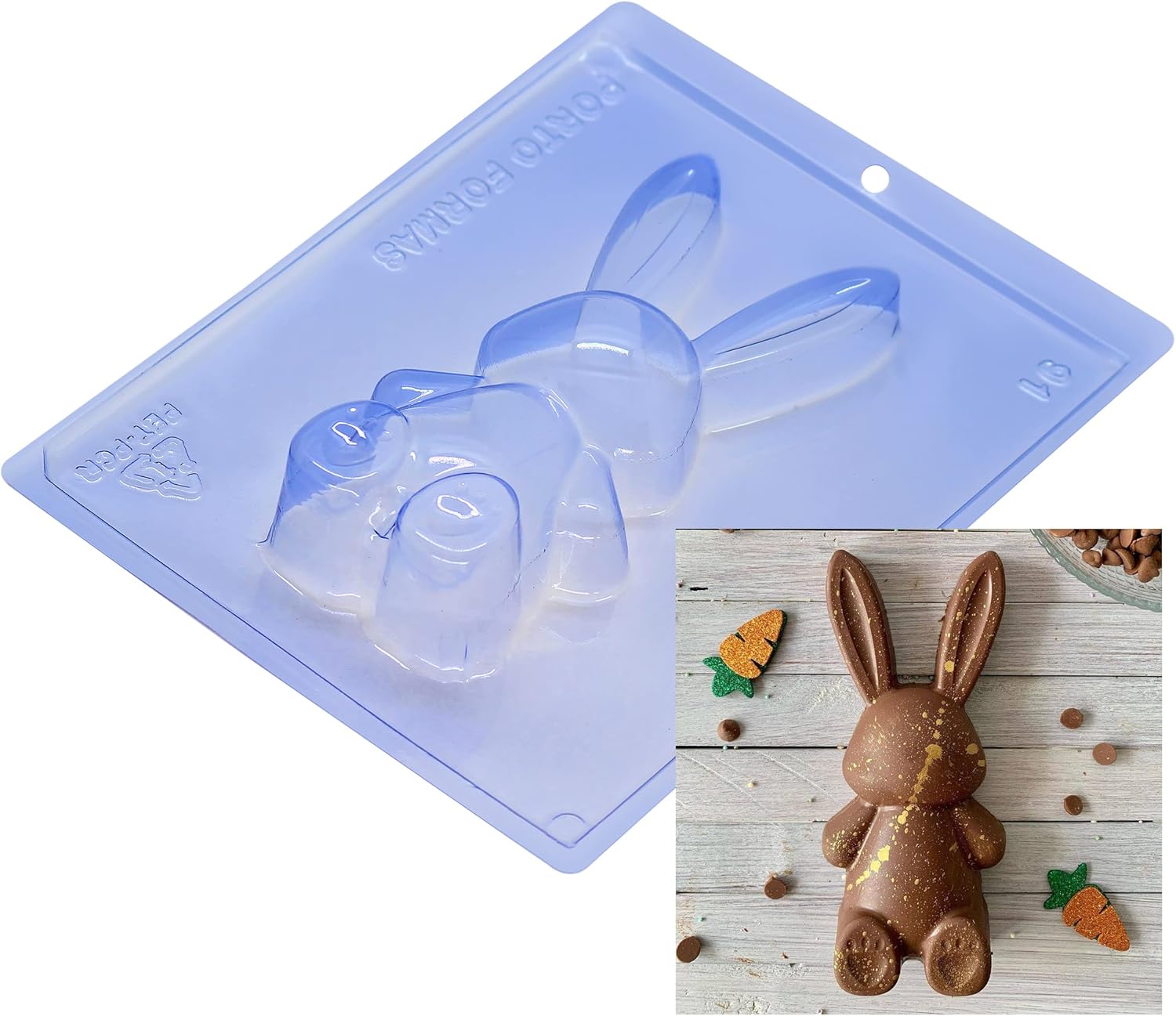 Easter Bunny Breakable Chocolate Mold 3 Pieces Home & Kitchen