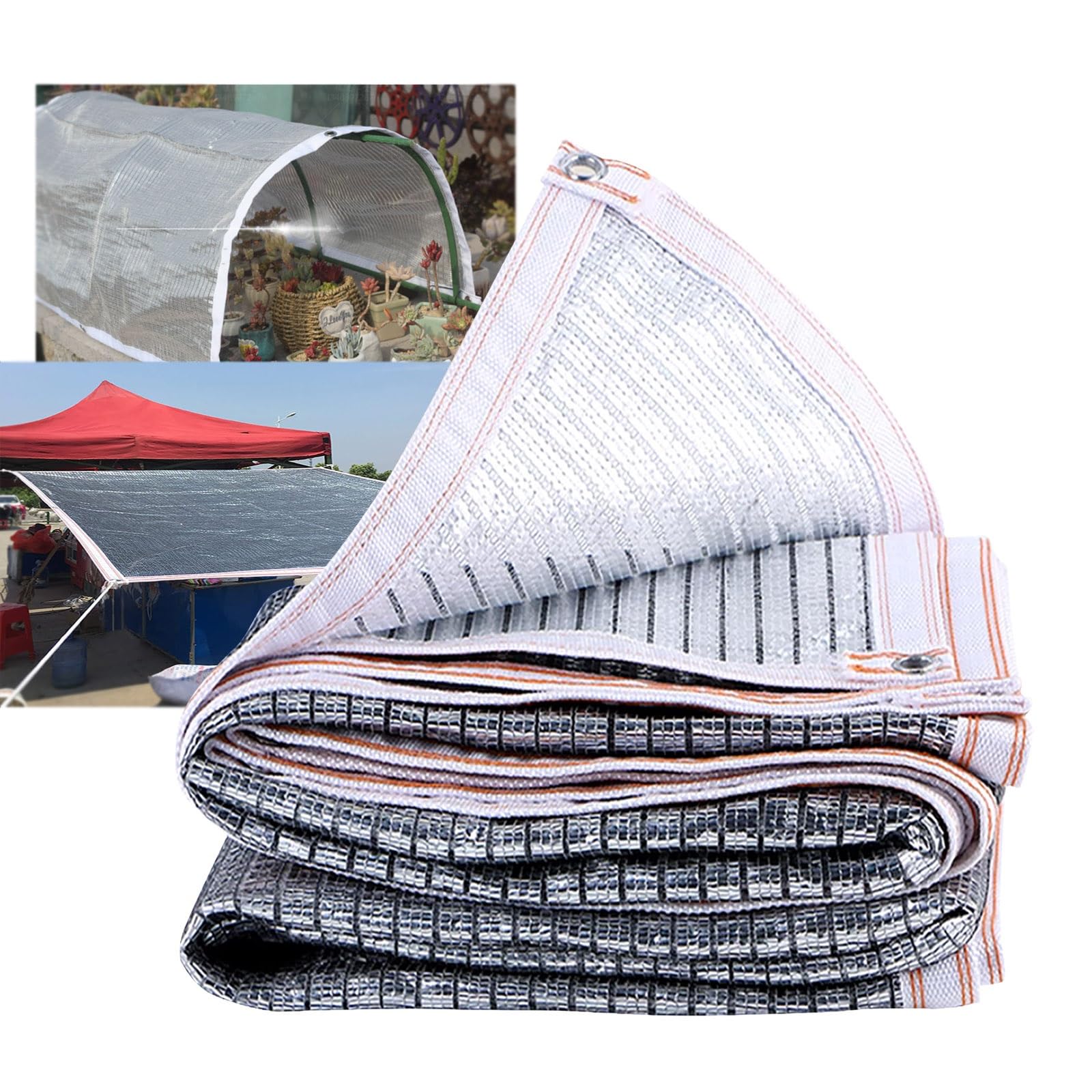 V3VOGUE Filet D'ombrage pour Toiture De Véranda, Voile D'ombrage Exterieur, 1x2m 3x4m Aluminetfoil Réfléchissant Toile D'ombrage, Respirant, pour Pergola,Jardin,Plantes Fleurs Auvent