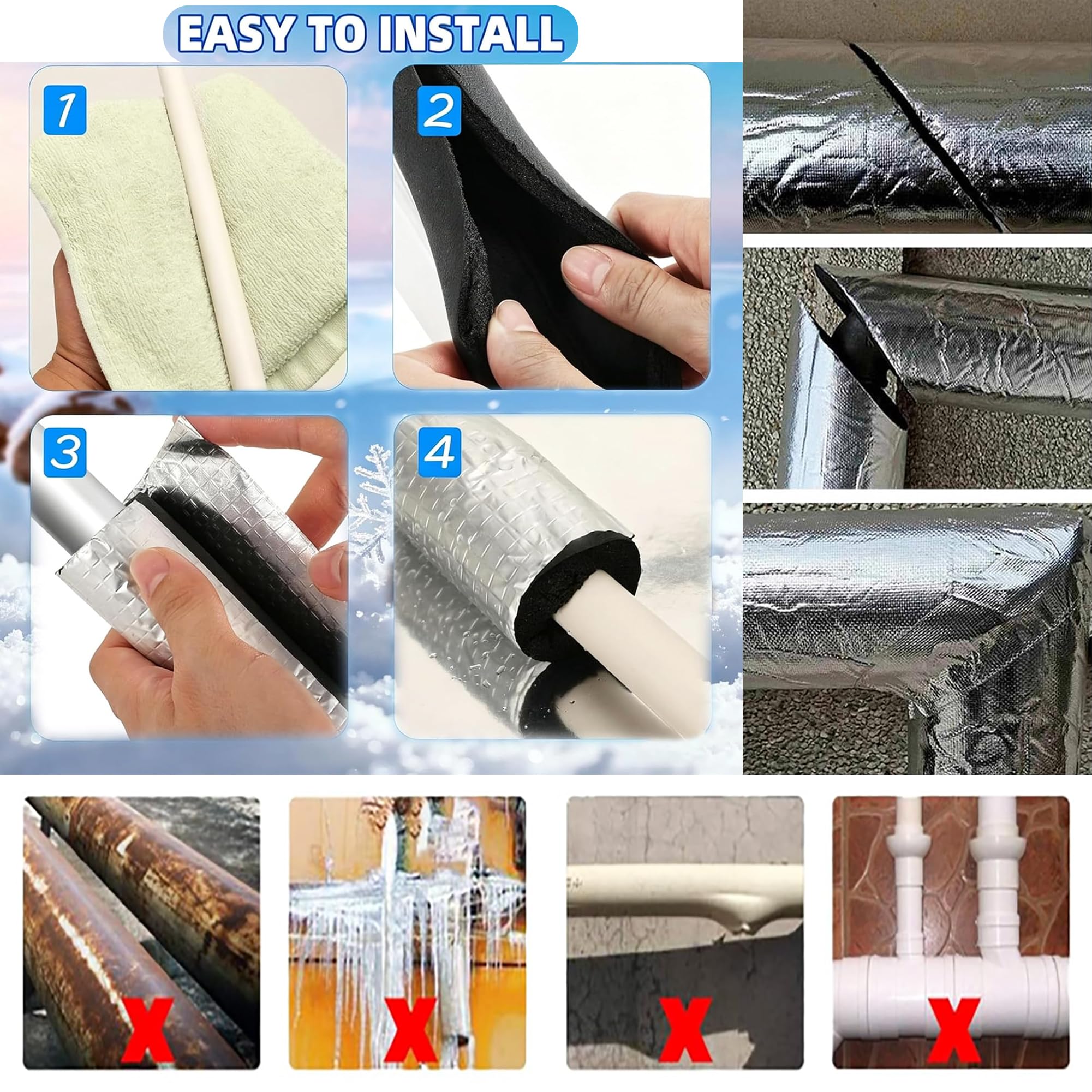 Coquilla Aislante De Papel De Aluminio Autoadhesivo Para Exteriores