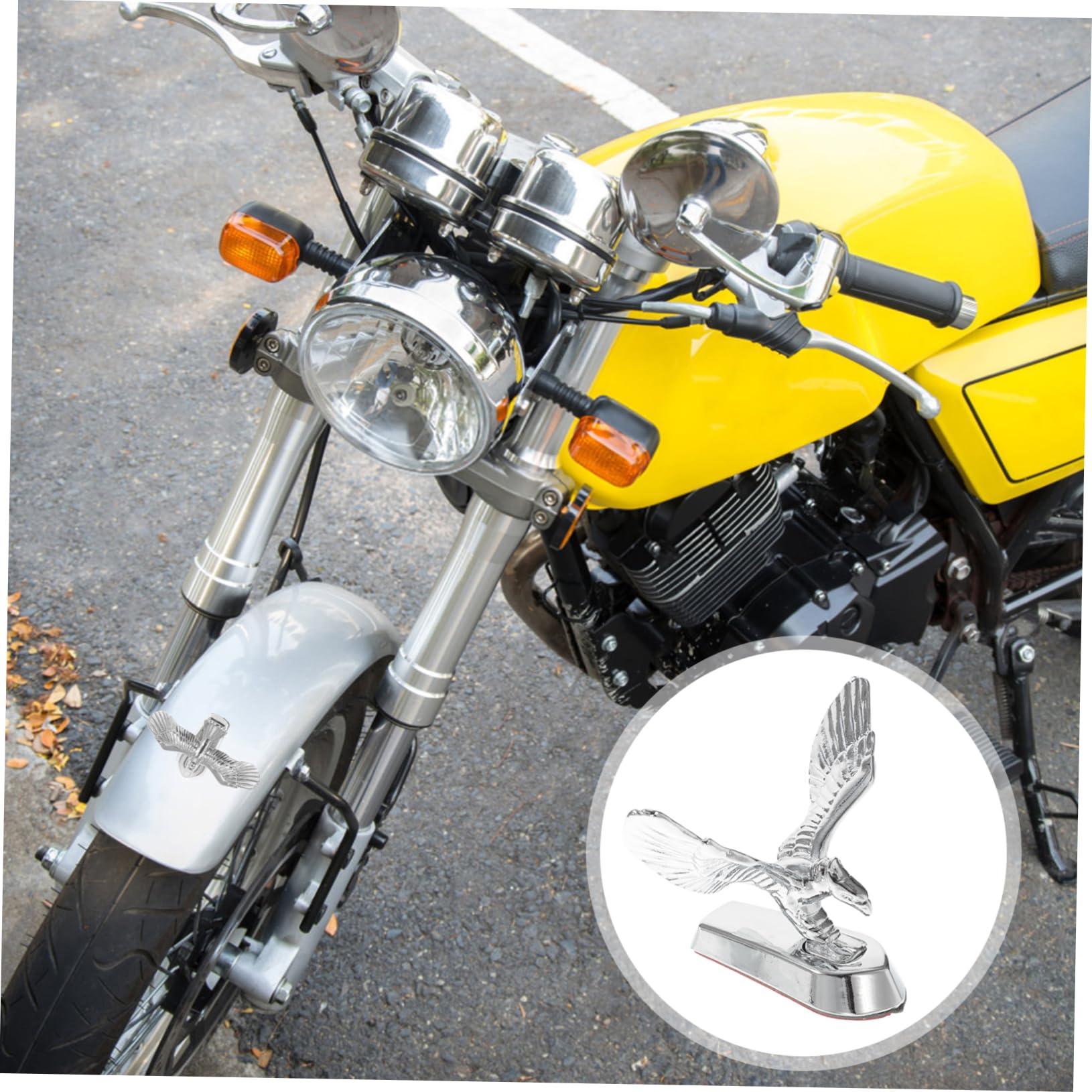 VALICLUD Motorrad-Abzeichen Adler Frontdekoration 3D Metall Emblem Für Universal Motorhauben Verzierung Wetterbeständig Motorradzubehör