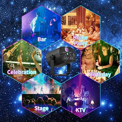 Miniatura 7 de POCOCO Luces inalámbricas para fiesta de DJ, luz láser para escenario, fiesta de discoteca, cumpleaños, boda, Halloween, festival de Navidad