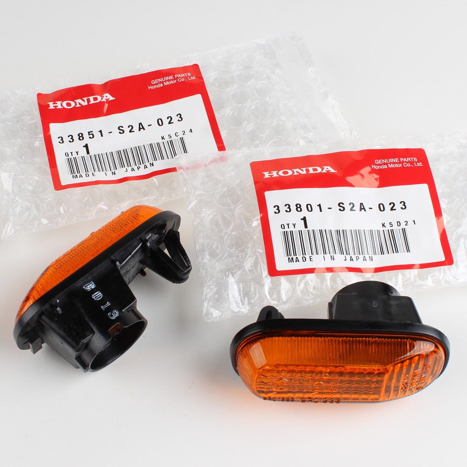 Honda Genuine S2000 Amber Side Marker Lights 33801-S2A-023 & 33851-S2A-023 1Pr