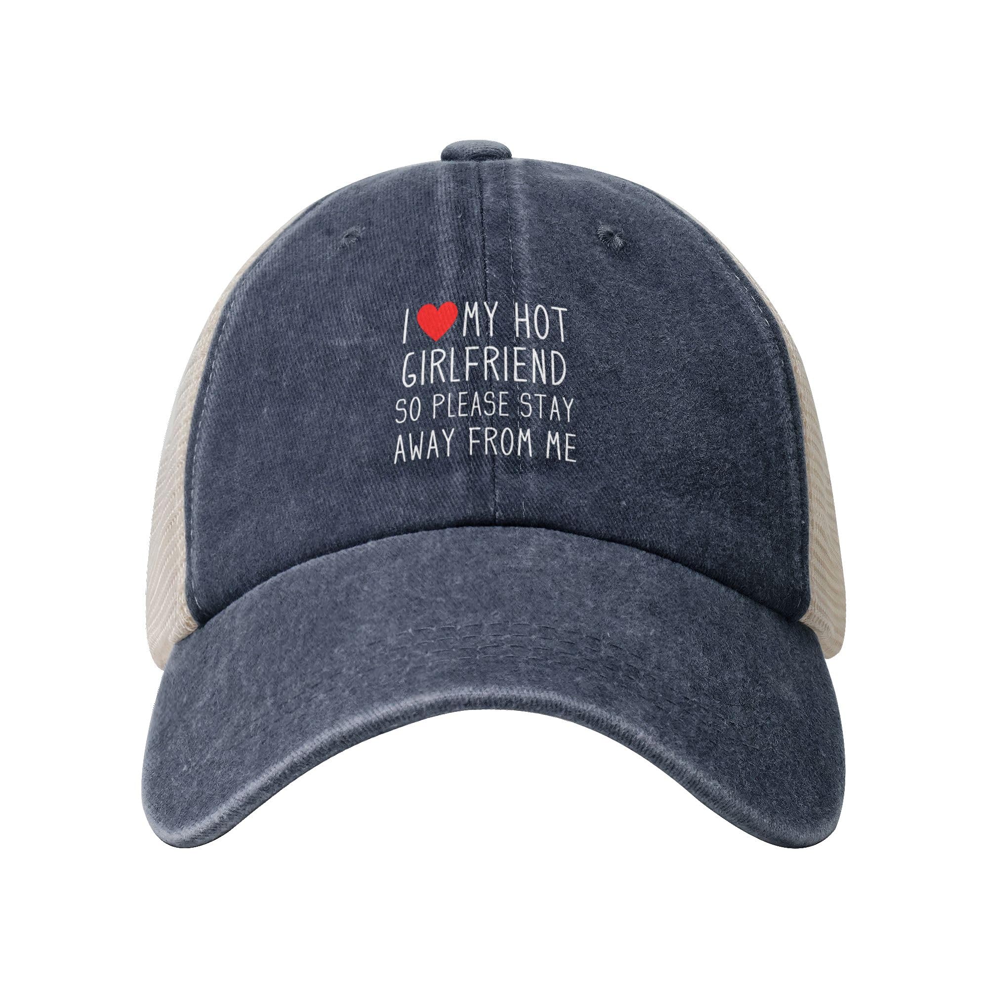 Valentine’s Day Trucker Hat Happy Valentine's Day Love Funny Gift Dad Hats for Mens Women Mesh Back Adjustable Low Profile Baseball Cap - Navy Blue