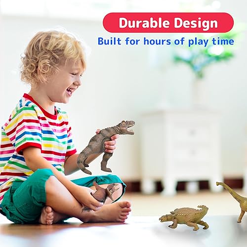 Miniatura 5 de PREXTEX Figuras de juguete jurásico T-Rex de dinosaurio gigante de 21 pulgadas  Dinosaurios grandes  grandes  grandes  gigantescos TRex para niños,