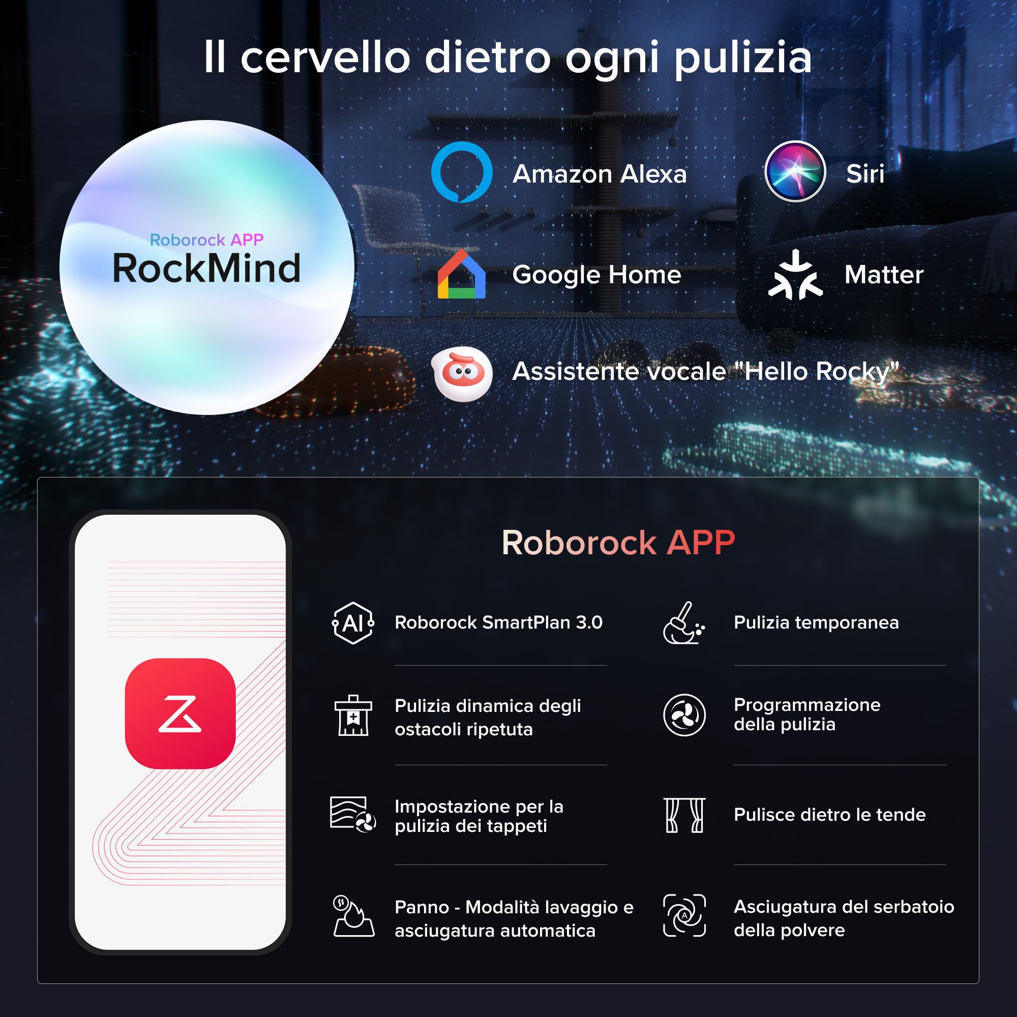 roborock Saros 20 Sonic Robot Aspirapolvere 36.000Pa, Motore HyperForce, Doppio Sistema Anti-Groviglio, AdaptiLift Chassis Supera Soglie da 8,8 cm (Bianco)