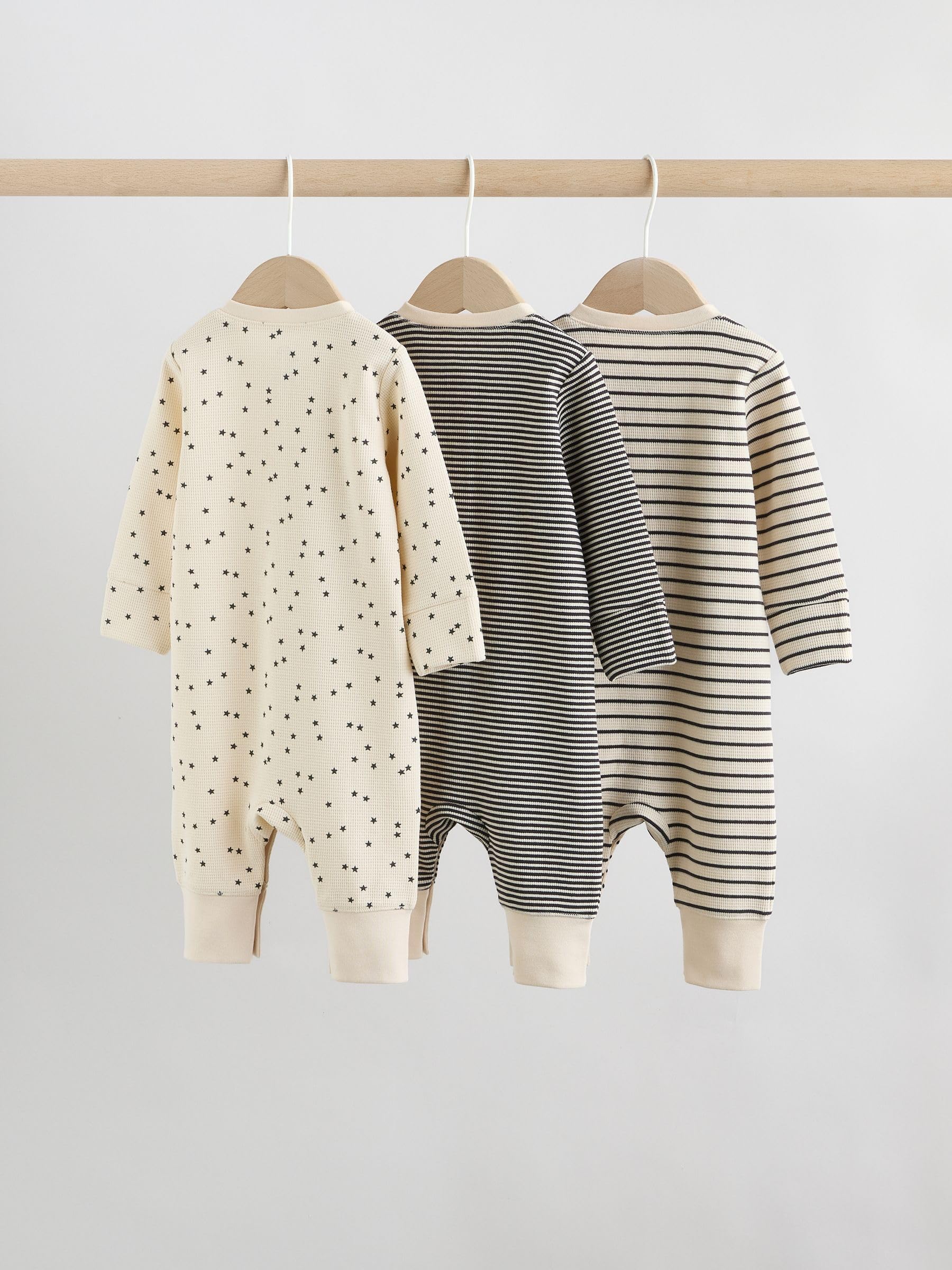 NEXT Bambini Confezione da 3 Tutine Bebè | Neonato, Standard, Mid Rise, Button