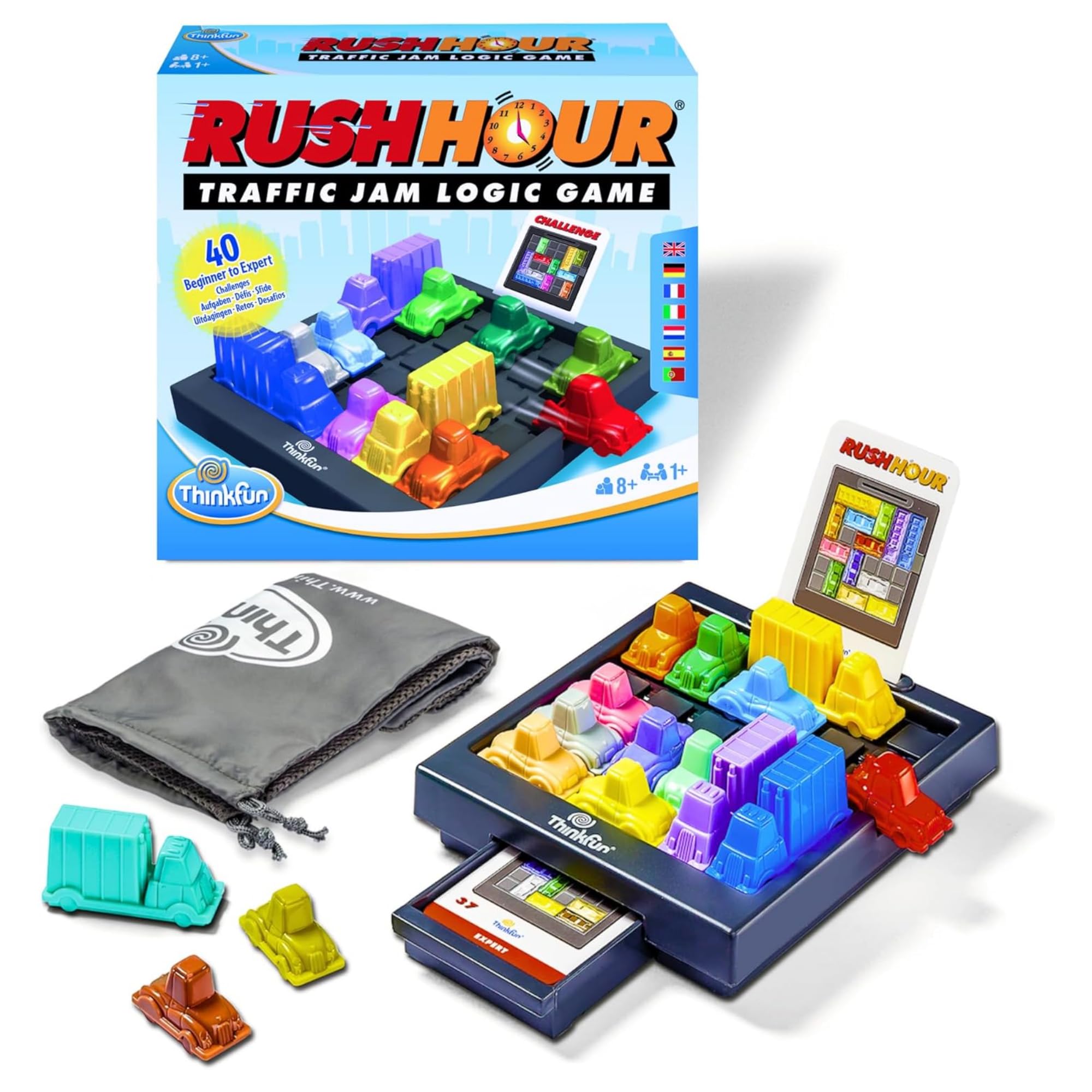 ThinkFun Rush Hour - Traffic Jam Logic, Brain & Challenge Game - STEM Toys for Boys & Girls Age 8 Years Up - 2022 Version