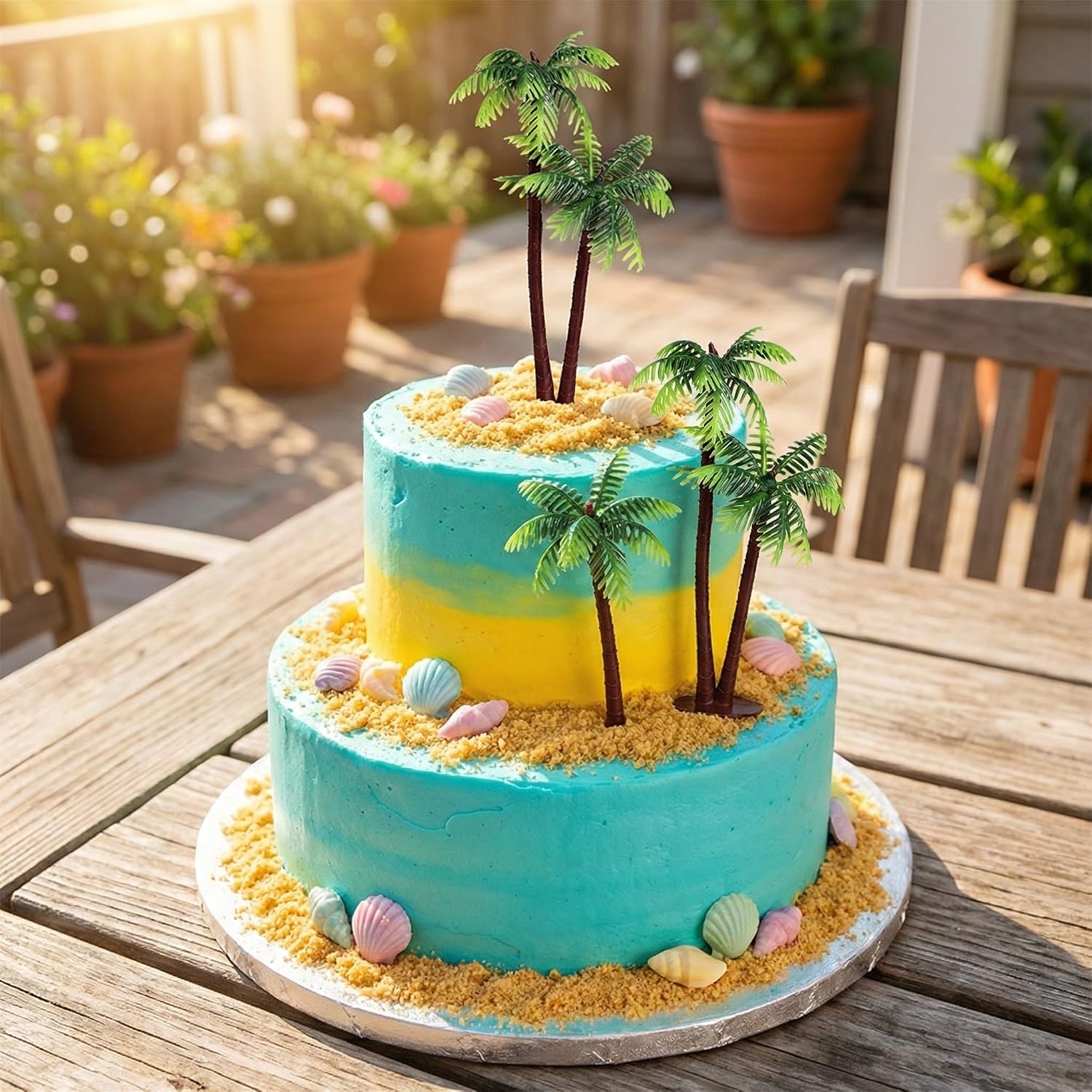 Toyvian 15pcs Miniature Coconut Trees 14cm – Artificial Palm Trees Plastic Model Tree for Cake Decoration, Terrarium, Fish Tank & Micro Landscape Decor (Tropical Beach Theme) image 4