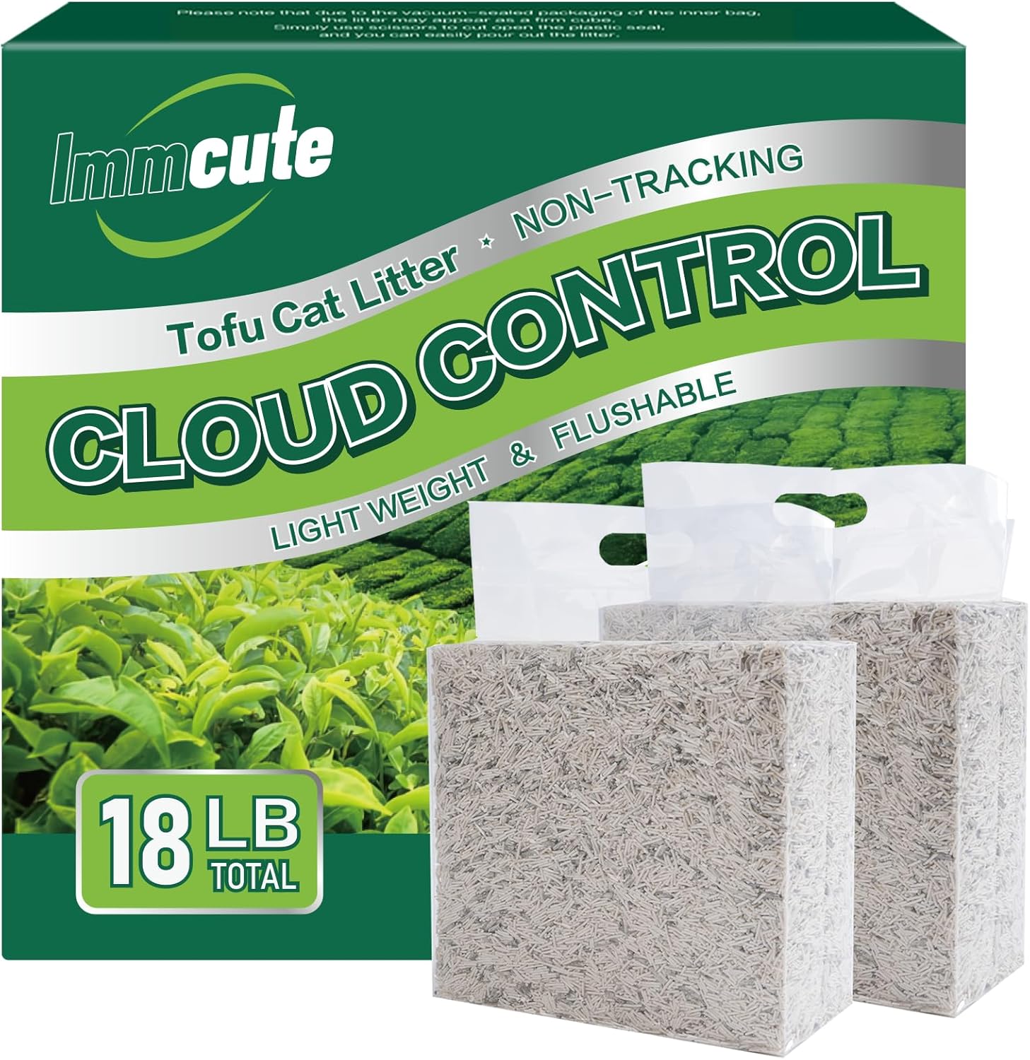 18lbs Tofu Cat Litter Clumping, Flushable, DustFree, Low