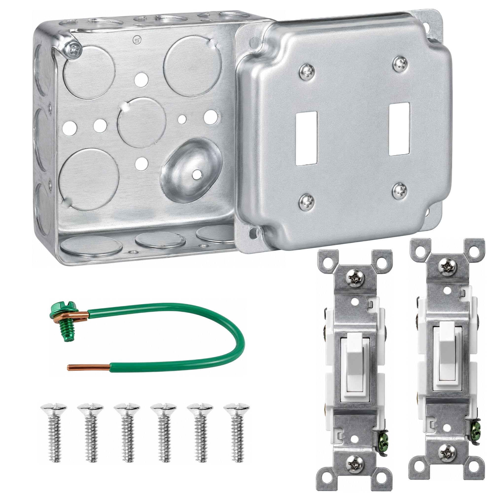 4" Square Steel Electrical Box Kit, Two 20A Tamper-Resistant Duplex Outlets — Amazon image 10