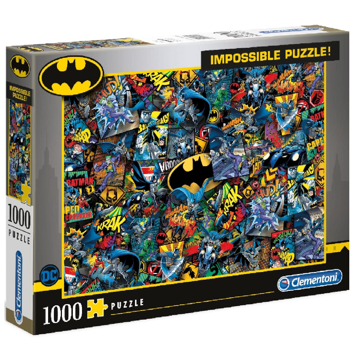 Clementoni - 39575 - DC Comics - Batman - Jeu de Création et Logique pour Enfants - à Partir de 14 Ans et Plus - Puzzle de la Bande-​Dessinée - Puzzle Impossible - - 1000 Pièces