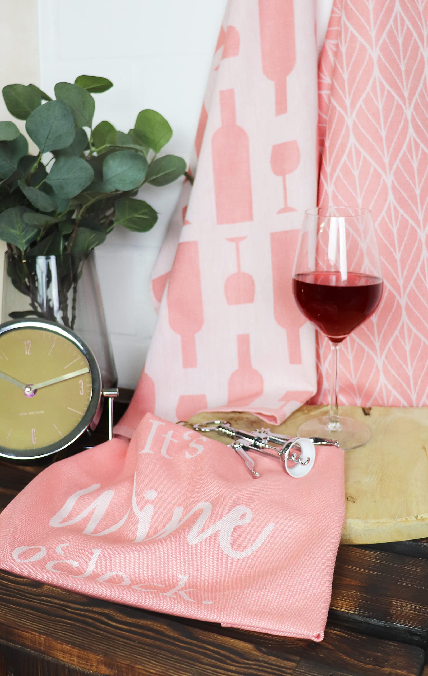 jilda-tex Ścierki do naczyń, ściereczki kuchenne, ściereczki do mycia naczyń, 6 sztuk, 100% bawełna, różne wzory (Wine o´Clock)