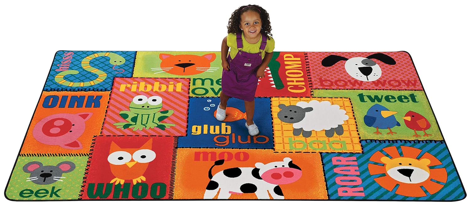 Carpets for Kids 2901 KIDSoft Animal Sounds Toddler Room Nursery Rug 4ft x 6ft Rectangle Multi Color