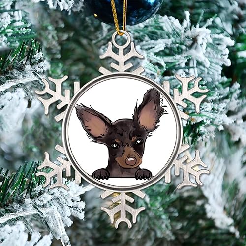 Juguete ruso Terrier Decoración de árbol Adornos Acuarela Peeking Perro Mamá Mascota Decoración de Navidad Regalo Amante de Perros Regalo Regalo de