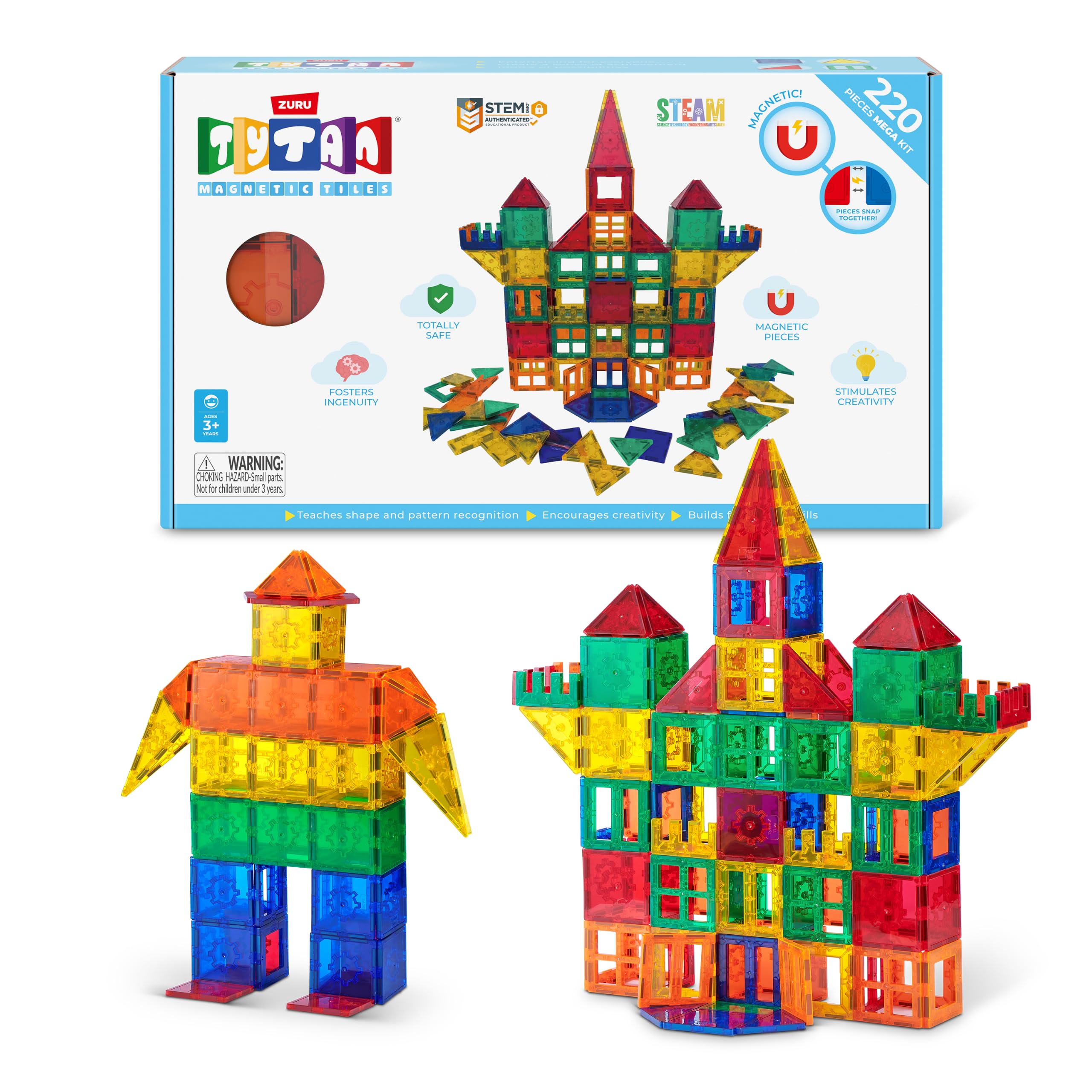 Set di gioco con tessere magnetiche da 220 pezzi S1