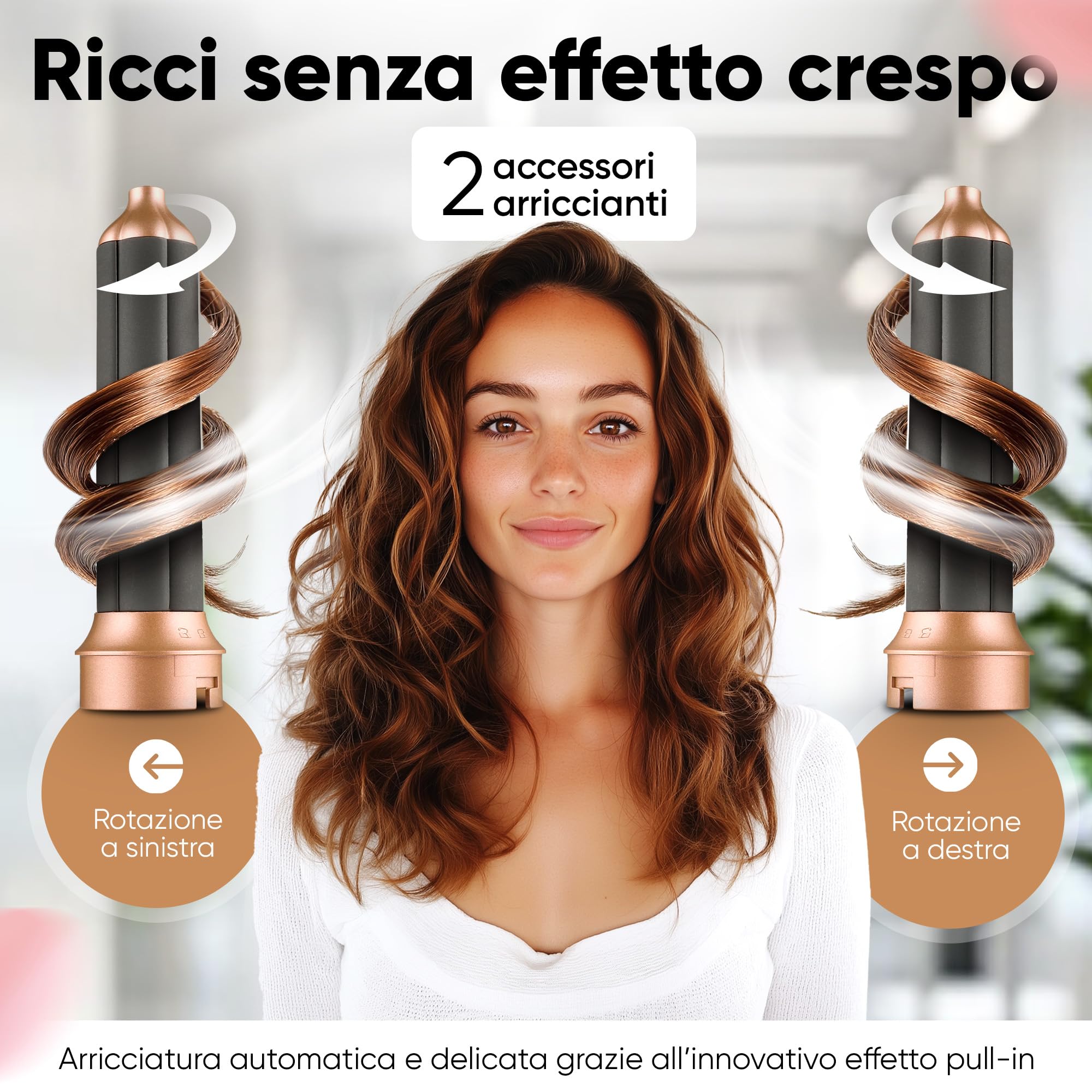 ProfiCare® spazzola ad aria calda, spazzola asciugacapelli, 4 in 1 - styler, piastra per capelli, spazzola phon 1000 W con 3 livelli, con organizer, PC HAS 3132 bianco rosé