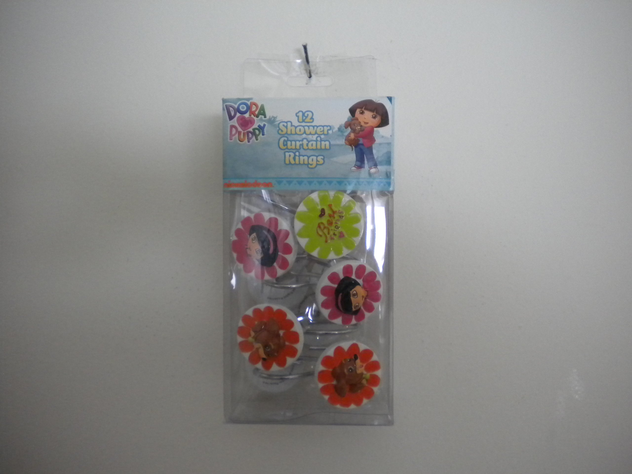 Dora Loves Puppy anneaux rideau douche avec roulement fluide et motifs colorés