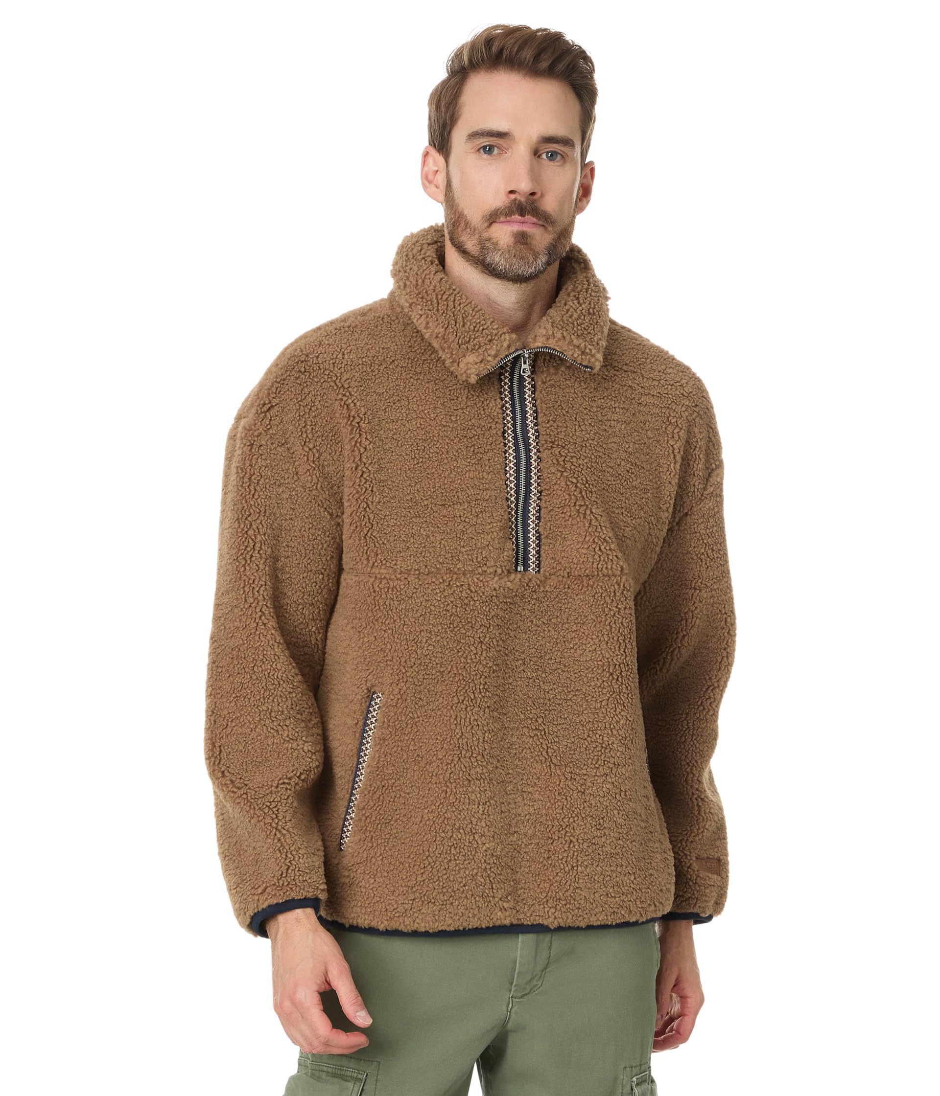 UGG mens Tasman Uggfluff Half Zip, Chestnut, M