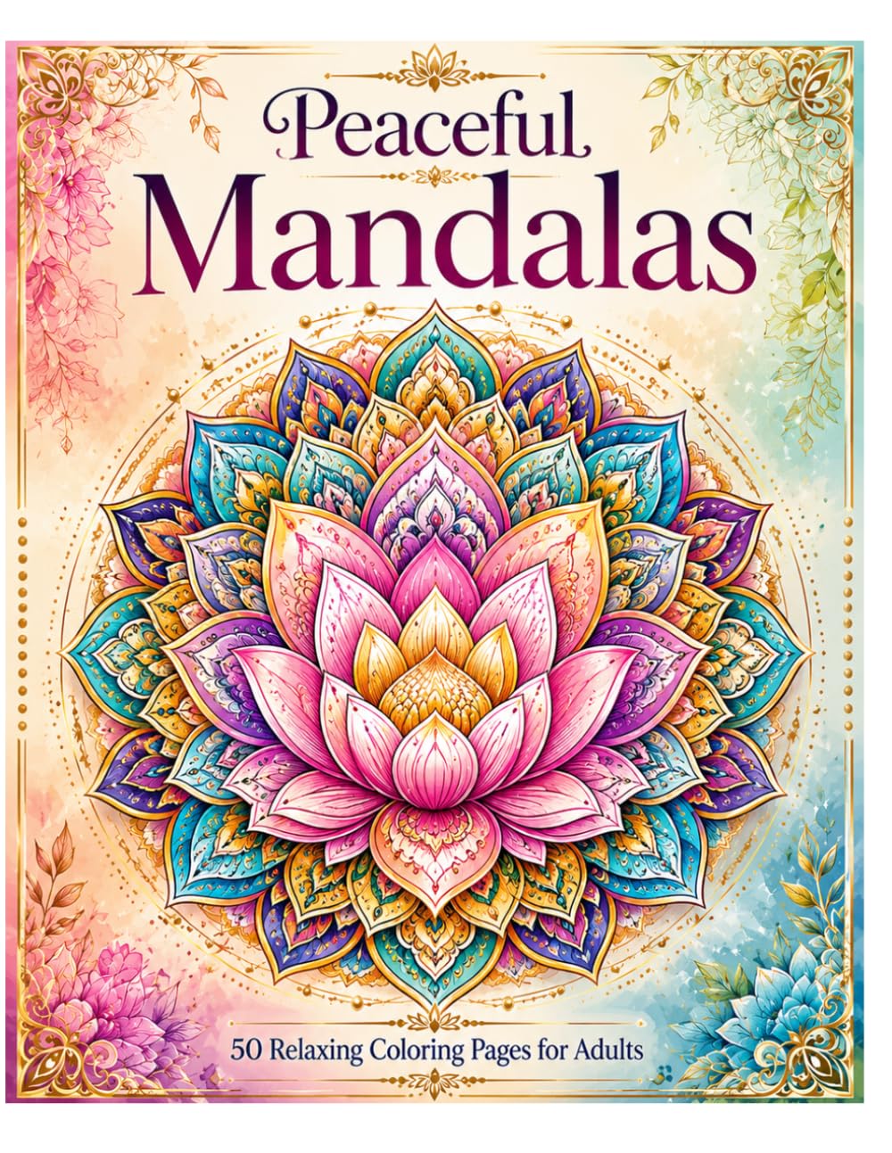 Peaceful Mandalas: 50 Relaxing Coloring Pages for Adults