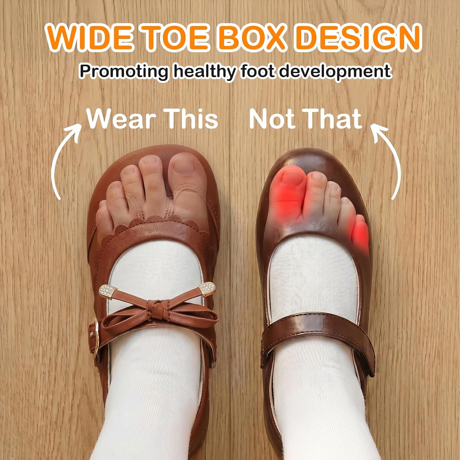 Toddler Girl Mary Jane Shoes Classic Lightweight Bow Flats