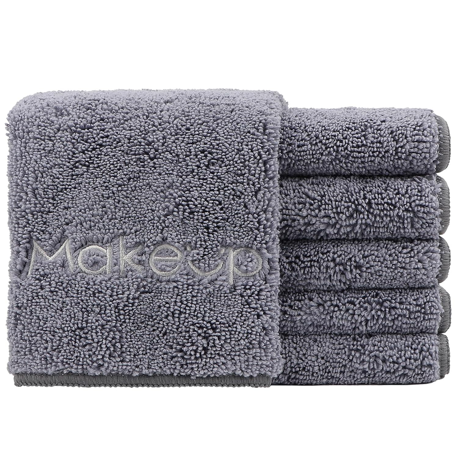 HOMEXCEL Makeup Remover Wash Cloth 6 Pack,Premium Washable Soft 13x13 Inch Facial