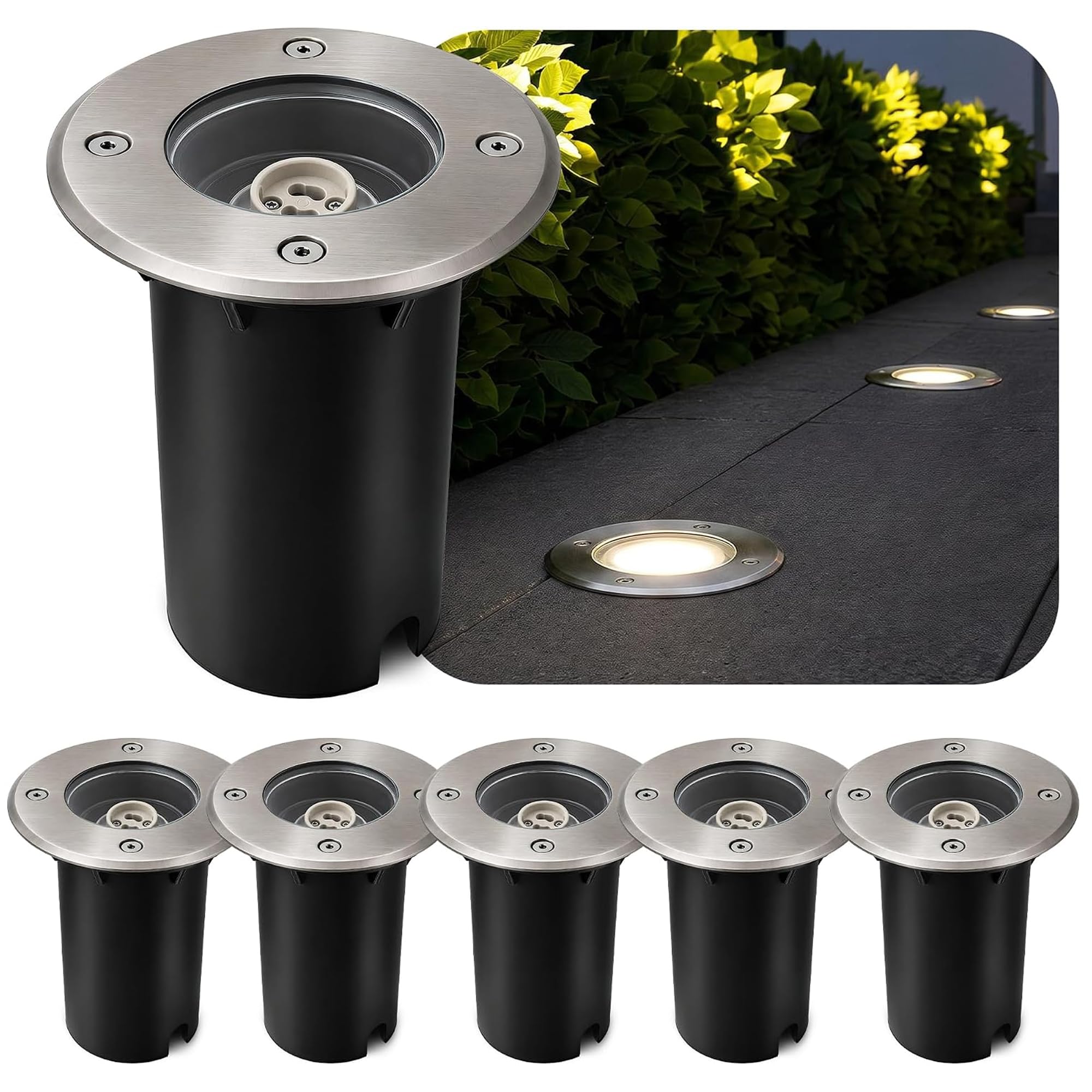 SSC-LUXon KALPA Argento - 6 Faretti Incasso Pavimento Esterno IP67 230V