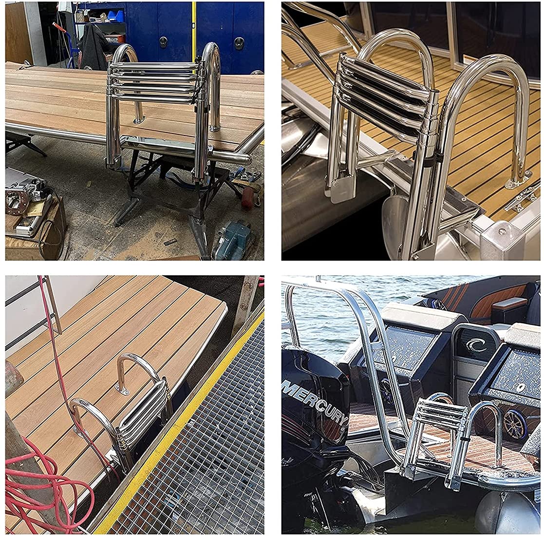 Scaletta Piscina/Barca In Acciaio Inox | 4 Gradini, Pieghevole, Per Pontoni, Yacht - Foto 10