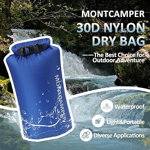 Miniatura 2 de Saco de almacenamiento impermeable de nailon 30D para campamento, senderismo y pesca, cierre superior enrollable, bolsa seca portátil impermeable,