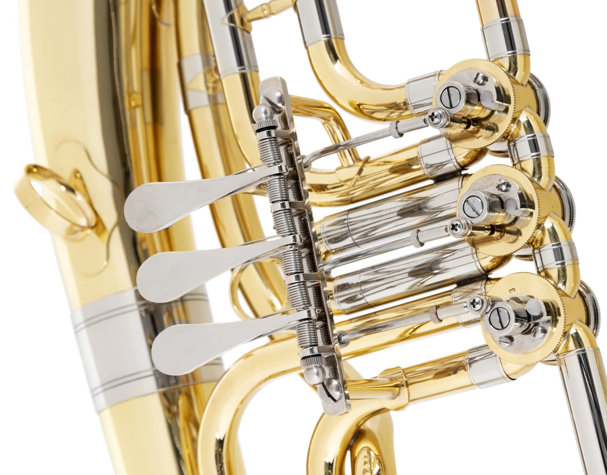Classic Cantabile Brass TH-33 Tenorhorn - Bb-Stimmung - Korpus: Messing - Neusilber-Außenzüge Goldmessing-Mundrohr - 3 Drehventile - inkl. Koffer, Mundstück und Reinigungstuch