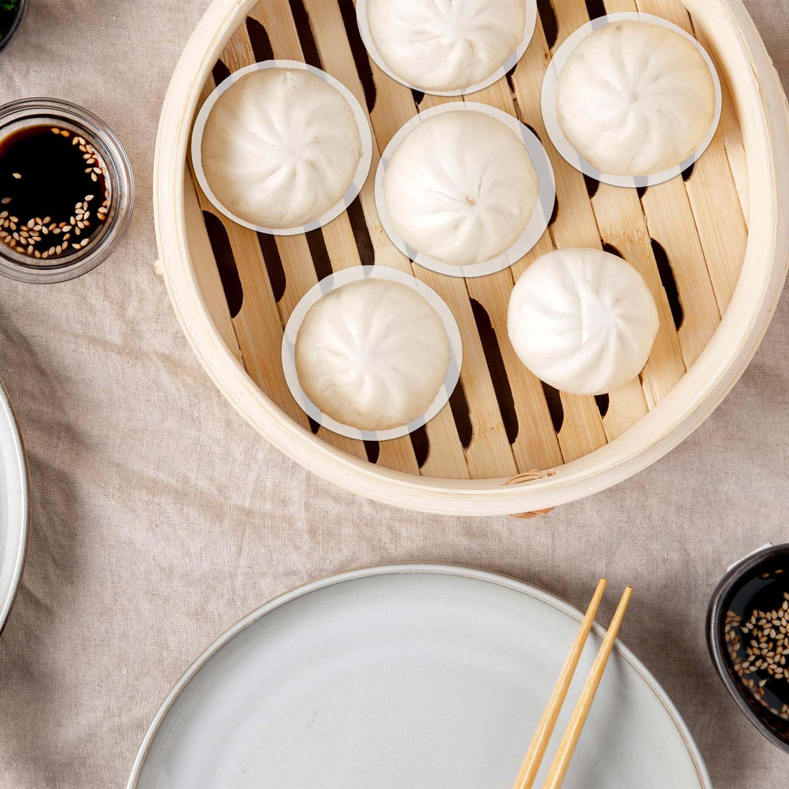 Aeaocvo 300 Stck Dampfgarer Bambus Papier, 10 cm Bambusdmpfer  Backpapier, Dim Sum Papier, Antihaftbeschichtet Rundes Perforiertes Bamboo  Steamer Matte fr Airfryer: Amazon.de: Gewerbe, Industrie & Wissenschaft