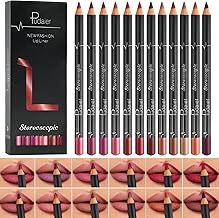 LOPHE Matte Lip Liner Set | 12 Pcs Waterproof, Long-Lasting Nude Lip Pencils | Creamy, Highly Pigmented for Defining, Plumping | Gift for Women & Makeup Lovers