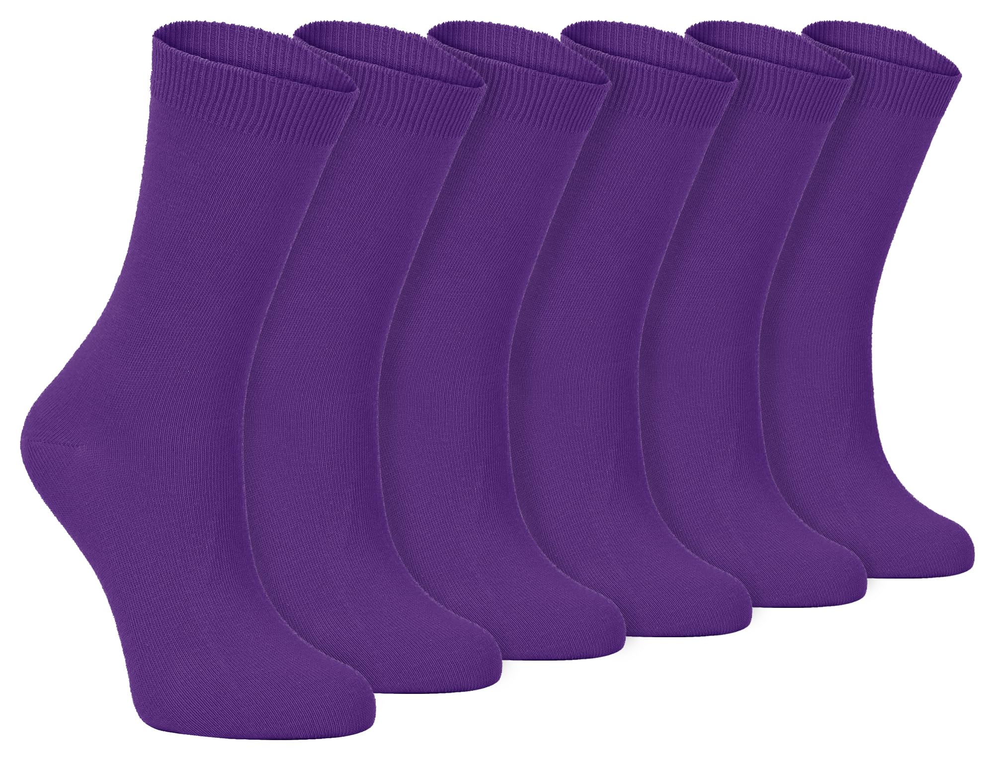 Sock Snob - 6 Pairs of Ladies Thin Plain Coloured Cotton Rich Ankle Socks 4-7 uk (4-7 uk, PL30 Purple) (4-7 uk, PL30 Purple)