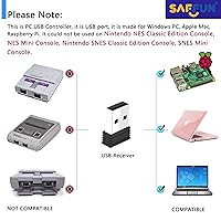 Vista 7 de 2 unidades de controlador USB inalámbrico de 2,4 GHz compatible con juegos de SNES, controlador USB SNES retro para PC clásico super para Windows PC