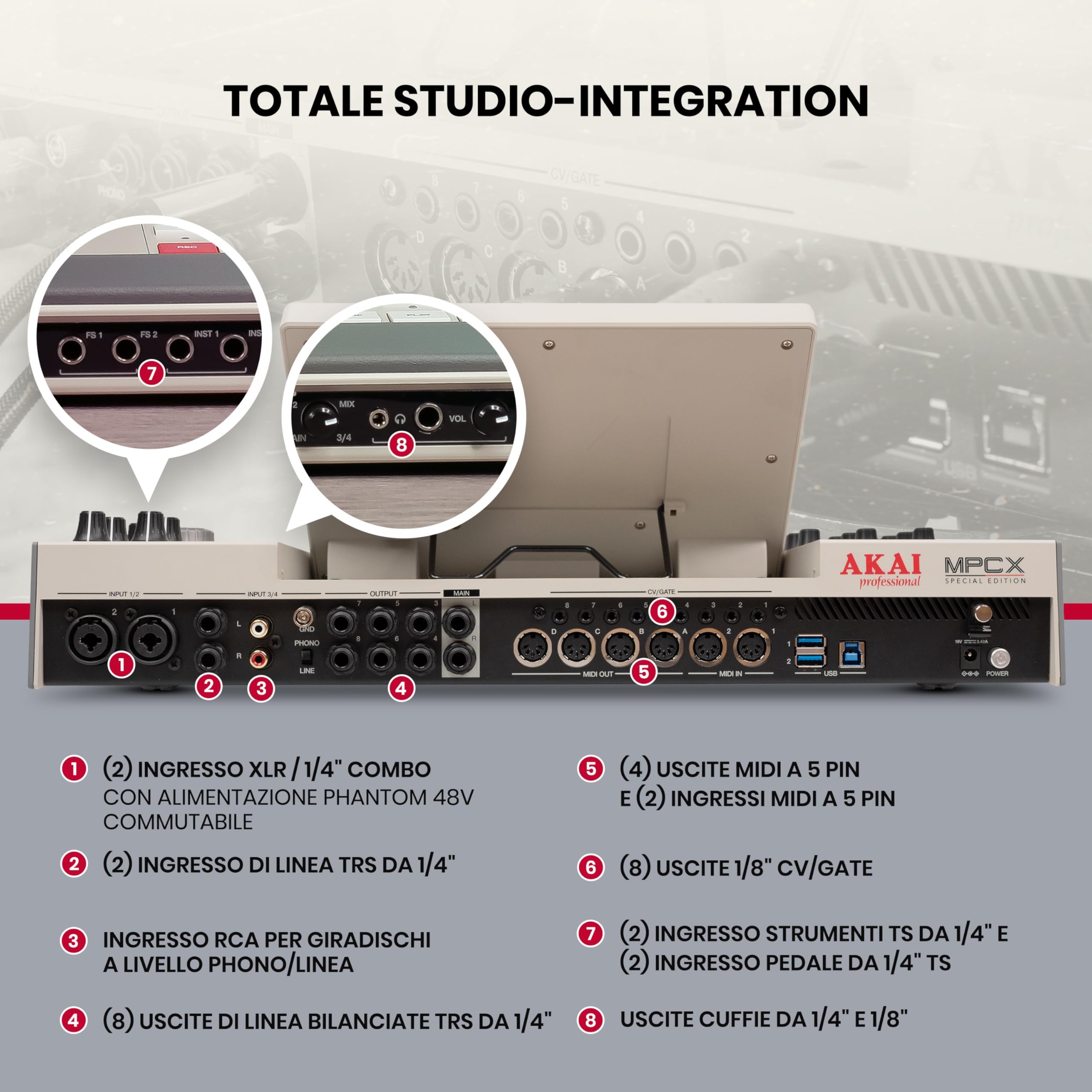 Akai Professional MPC X SE - Workstation di Produzione Standalone e Beat Maker con Schermo Multi-Touch da 10.1", Drum Pad, Motori di Sintetizzazione, 48 GB di Memoria e Integrazione Native Instruments
